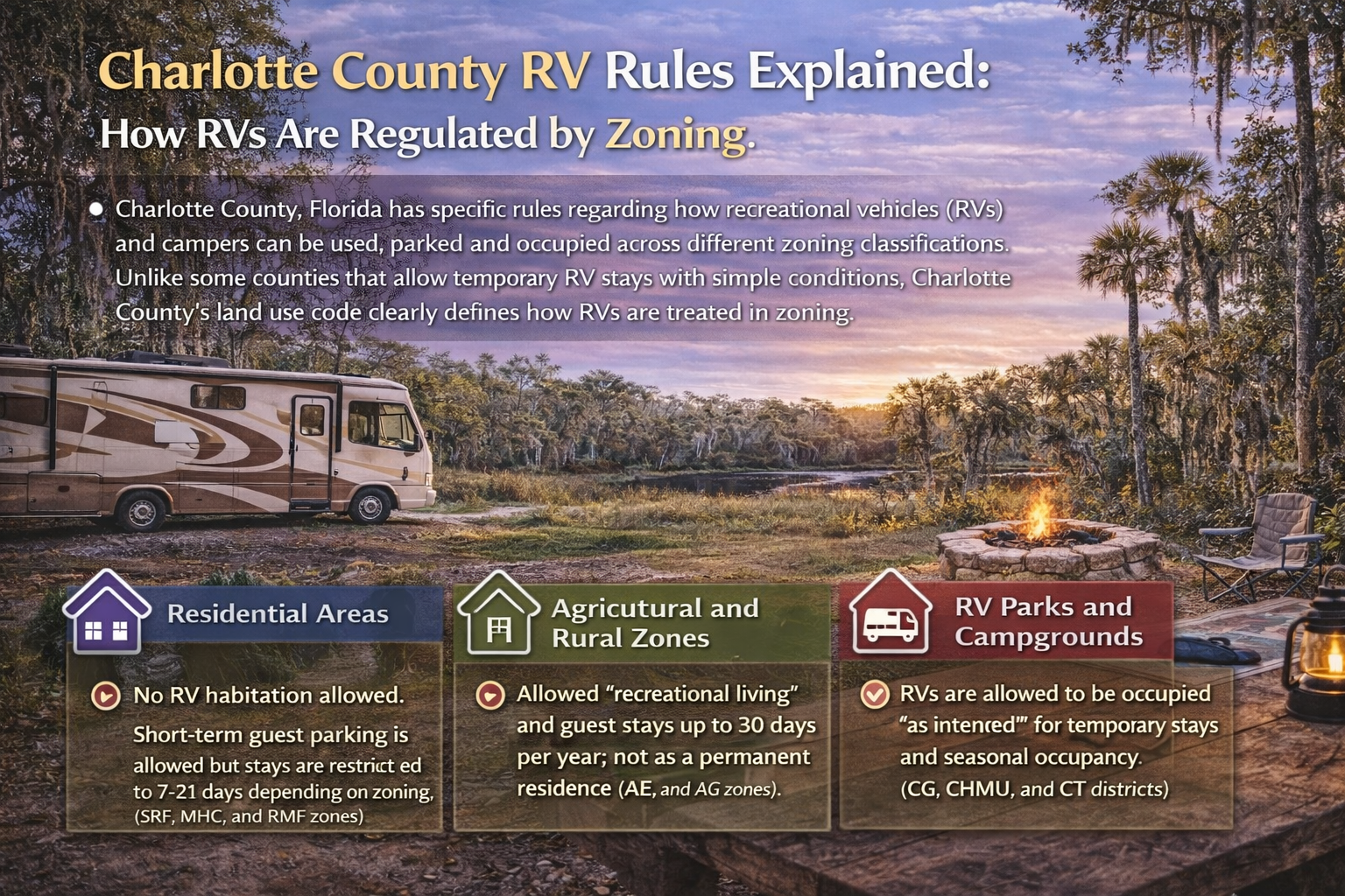  Charlotte County RV Rules: When RVs Can Be Used on Private Property