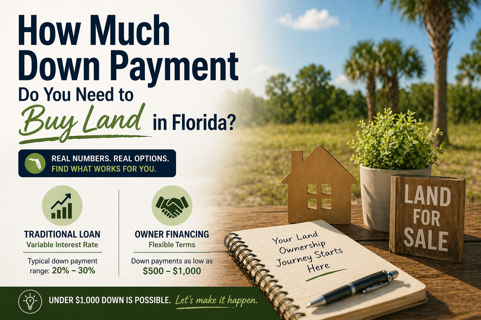 How Much Down Payment Do You Need to Buy Land in Florida?