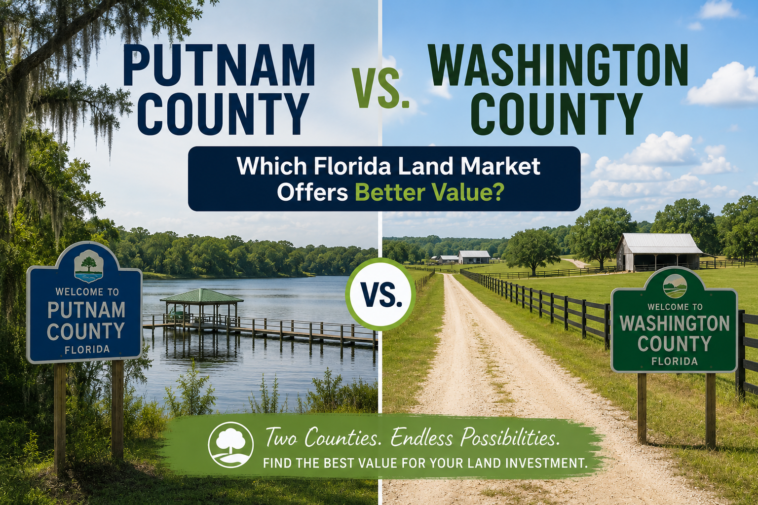 Putnam County vs Washington County: Which Florida Land Market Offers Better Value?