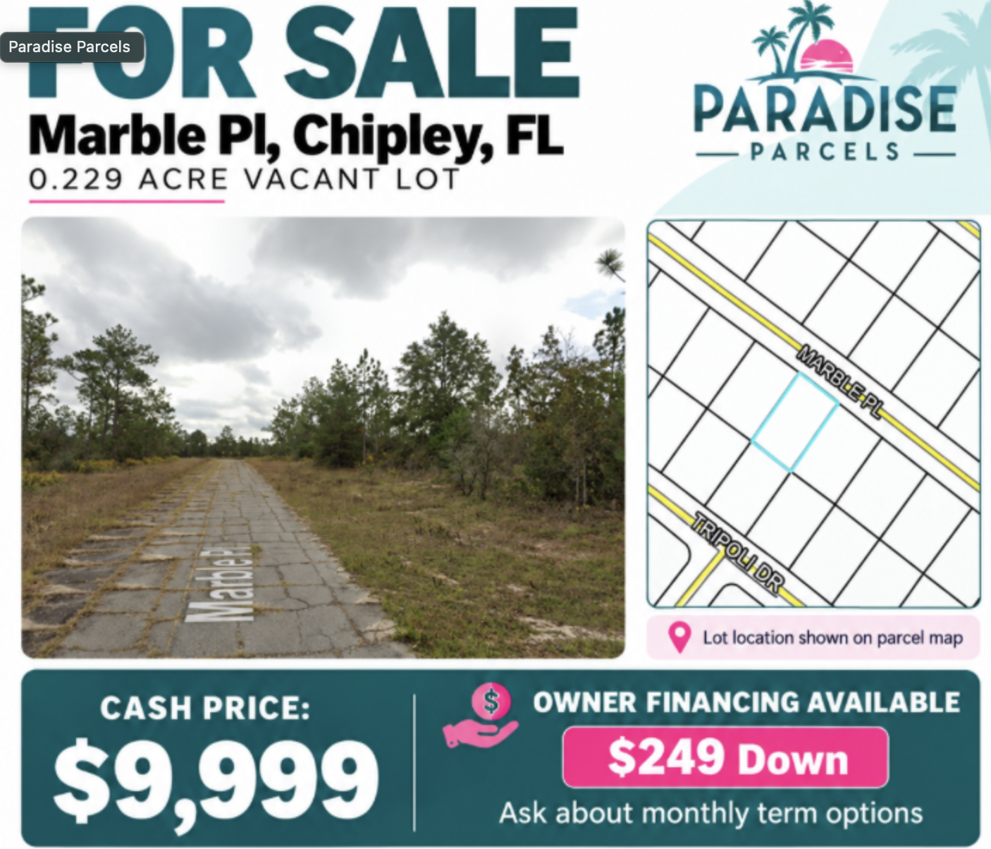 Land Under $10,000 in Chipley: Our Marble Place Lot