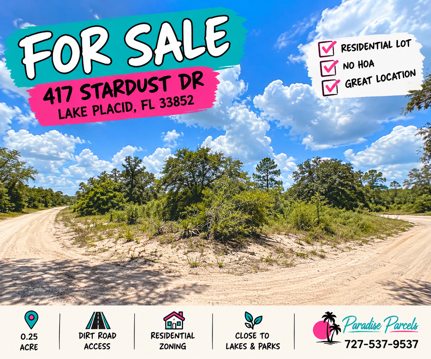New Lake Placid Land for Sale: 0.28 Acres on Stardust Drive