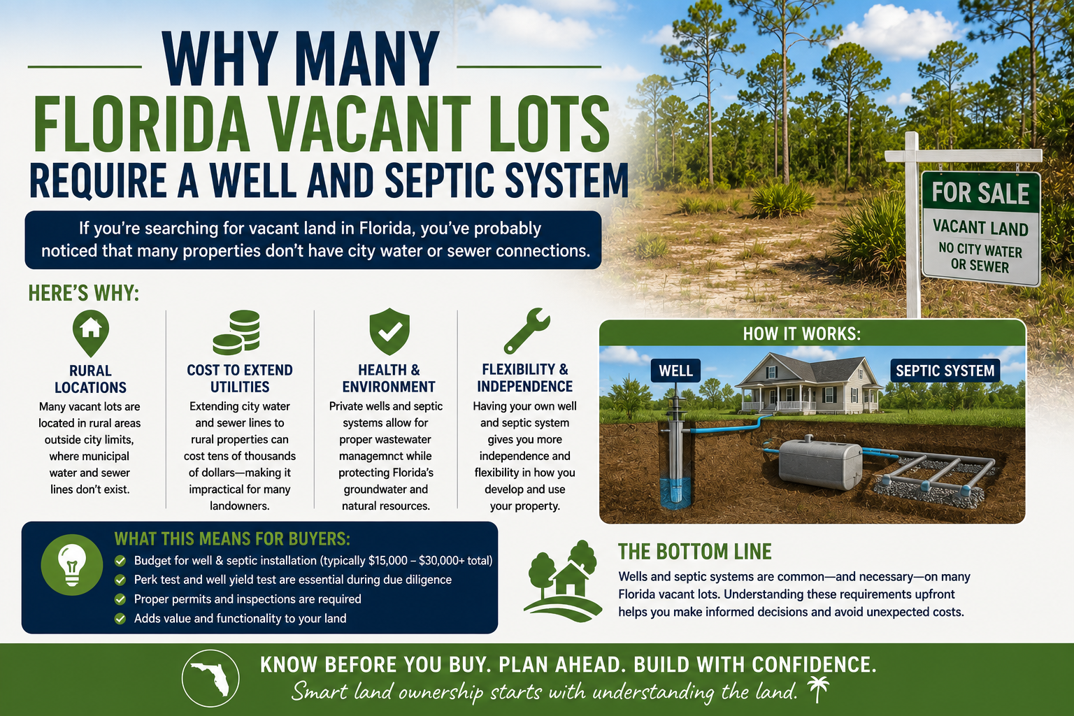many vacant Florida lots need well and septic for their development