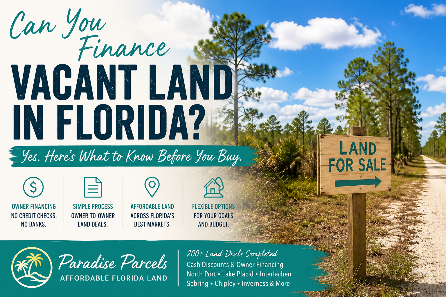 Vacant land opportunities in Florida how to finance, who finances vacant land who owner finances vacant land in florida and what to know