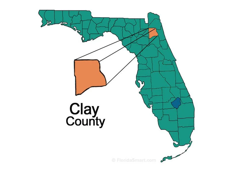 highlighting the location of clay county Florida