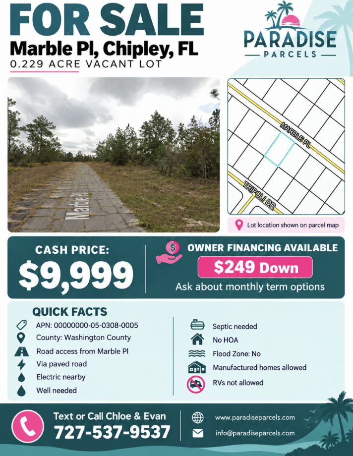 land for sale Washington County florida