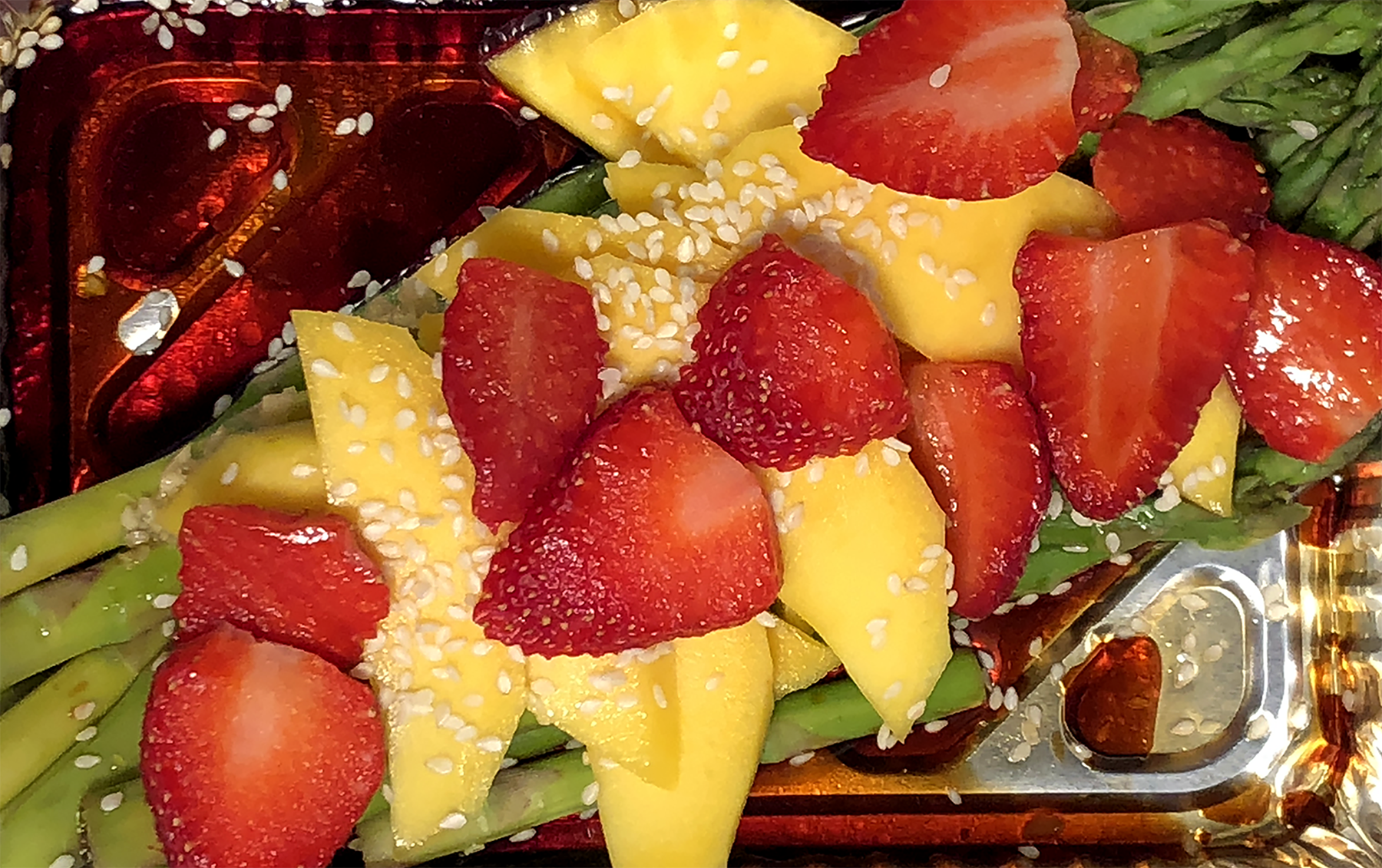 Marinated Asparagus with Mango and Strawberries