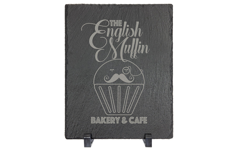 SLT042 Slate Rectangle Decor with Foam Pads and Stands 8" x 10"