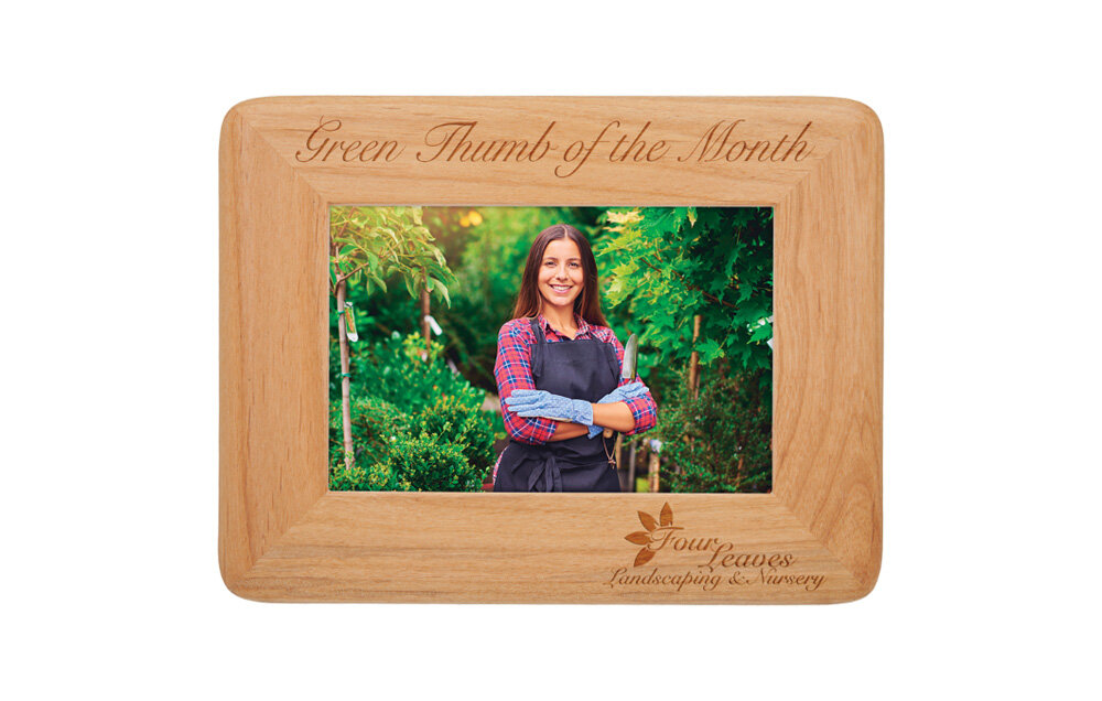 PTF346 4" x 6" Round Corner Red Alder Photo Frame 6 1/2" x 8 1/2"