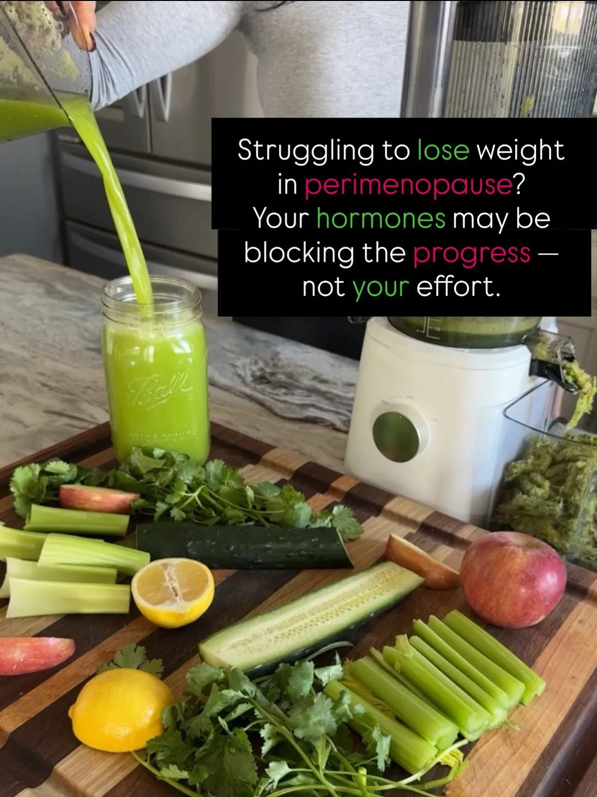 👏🏽 Struggling to lose weight in perimenopause? Your hormones are the key.

🌿 This green juice helps detox excess estrogen, calm cortisol, and support weight loss by helping your body finally feel safe.

🔗 Click the link in my bio to join my free 