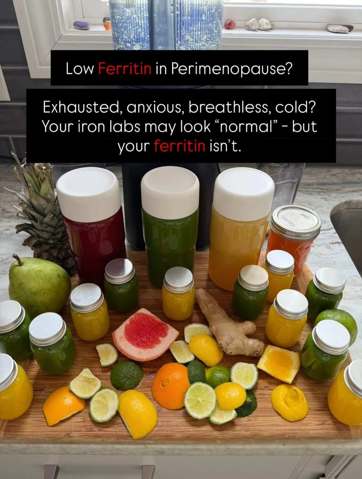 Low ferritin in perimenopause isn&rsquo;t normal &mdash; it&rsquo;s common.

Fatigue, hair shedding, anxiety, and breathlessness are signs your iron storage may be depleted, even if labs look &ldquo;fine.&rdquo;

♻️ Save + Repost this Ferritin-Boosti