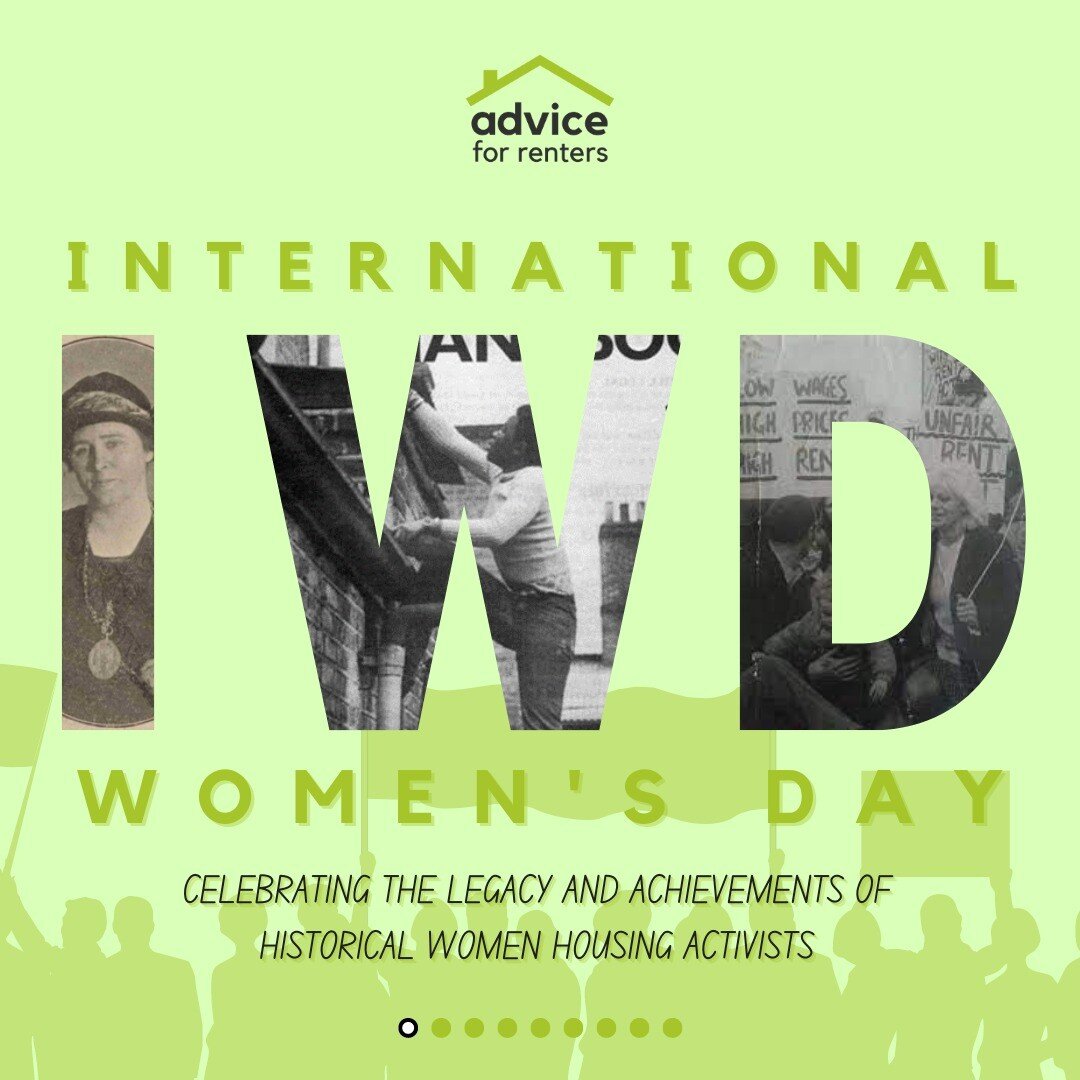 Today on #IWD, A4R celebrates the impact that women have had on housing policy and renters' rights 👏 Did you know the names and stories of these trailblazing activists and campaigners? #MaryBarbour #OliveMorris #TowerHillEstate #housing #rentersrigh