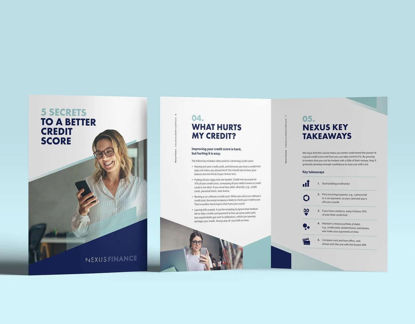 A fresh new eBook designed for @nexusadvisory - we worked with the brands corporate style guide to pull together a sleek and easy-to-digest eBook on credit scores!