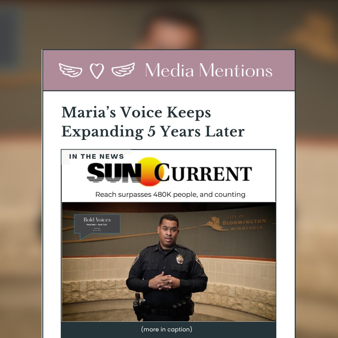 Maria’s Voice keeps expanding 5 years later
π’ Reach surpasses 480K people, and counting
π By Alicia Miller | Sun Current | alicia.miller@apgecm.com
What began with grief has grown into a movement. In just five years, Maria’s Voice has