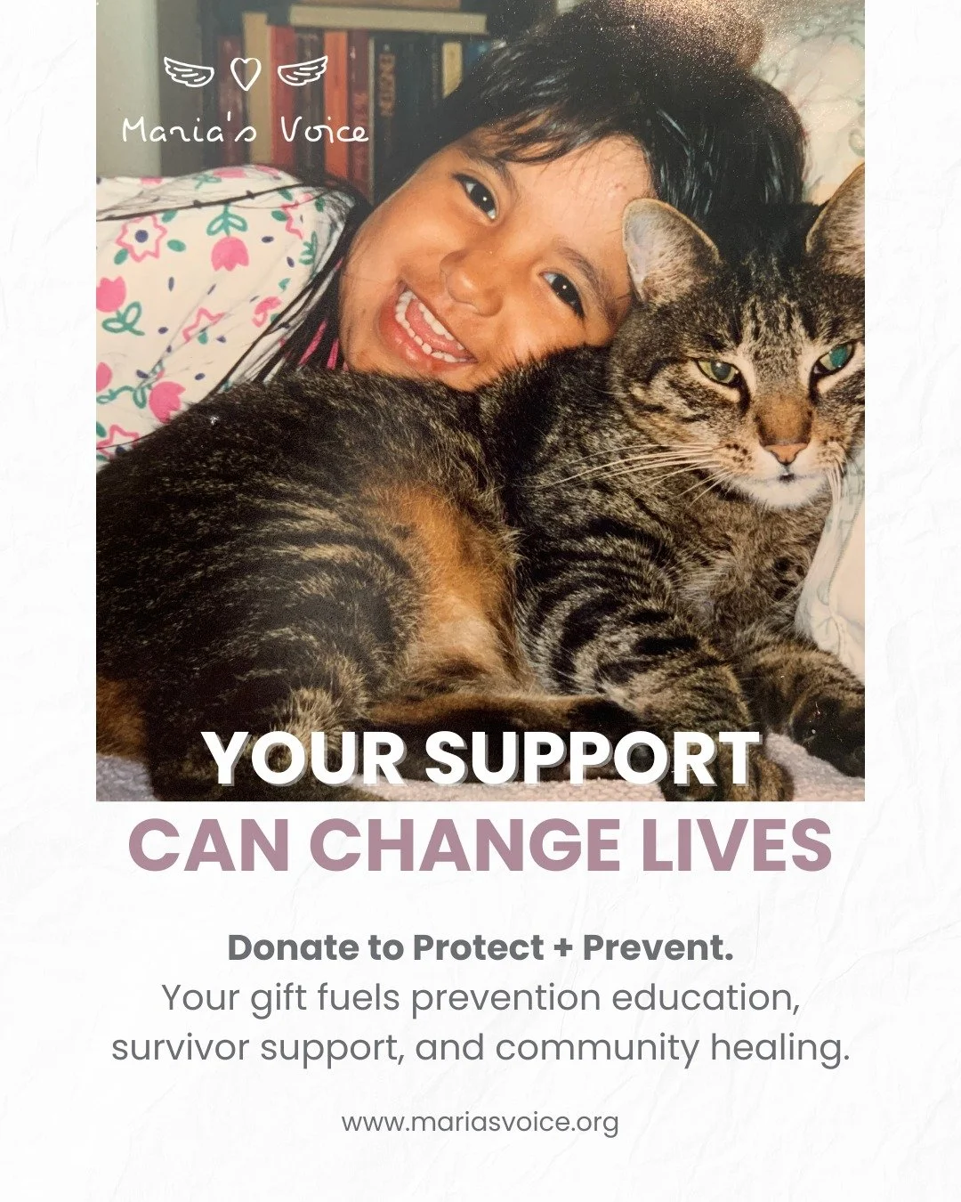 Want to make a real difference? This is your moment.
When you donate to Maria’s Voice, you’re fueling prevention, protection, and healing. 💜
Your gift powers:
📚 Prevention education that stops abuse before it starts
💪 Support for su