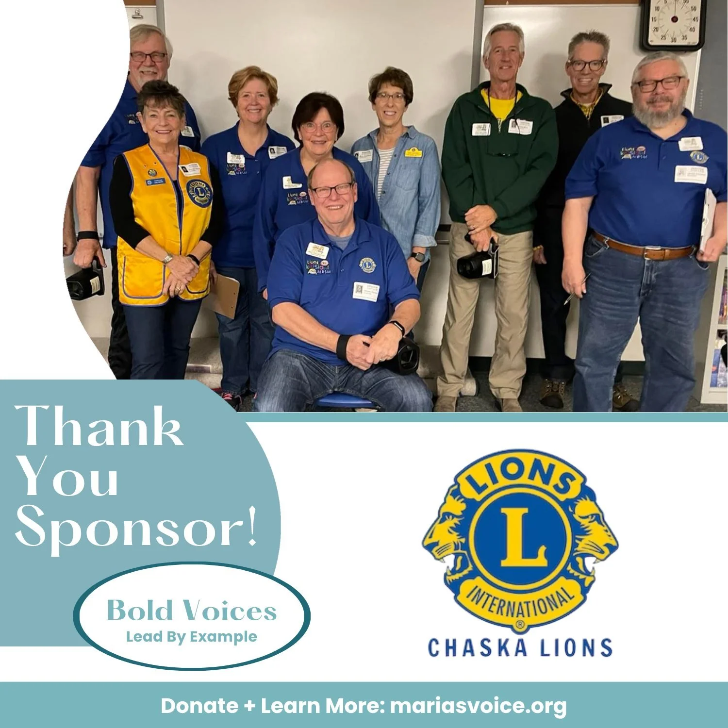 Wanna know who some of our best friends are? The Chaska Lions!
They have been continual supporters of safe homes and strong communities—and of Maria’s Voice. π
We are so grateful for their very generous support of the 6th Annual Commun