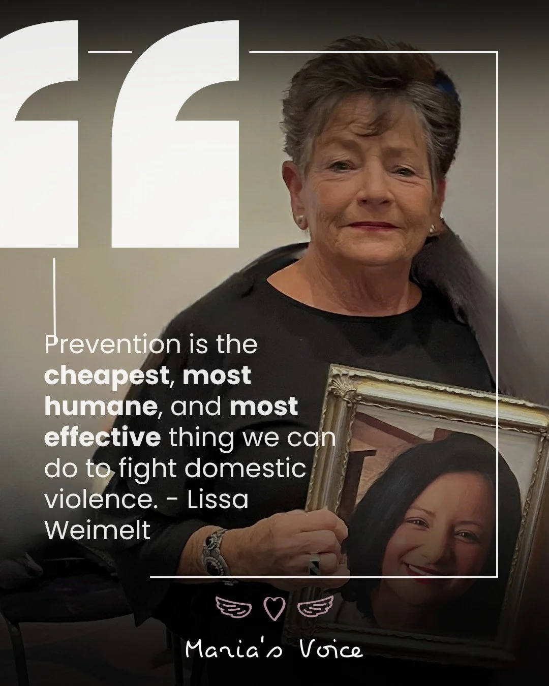 &ldquo;I&rsquo;ve said this before and I&rsquo;ll say it again: Prevention is the cheapest, most humane, and most effective thing we can do to fight domestic violence.

We don&rsquo;t need to build more shelters. We need to stop the violence before i