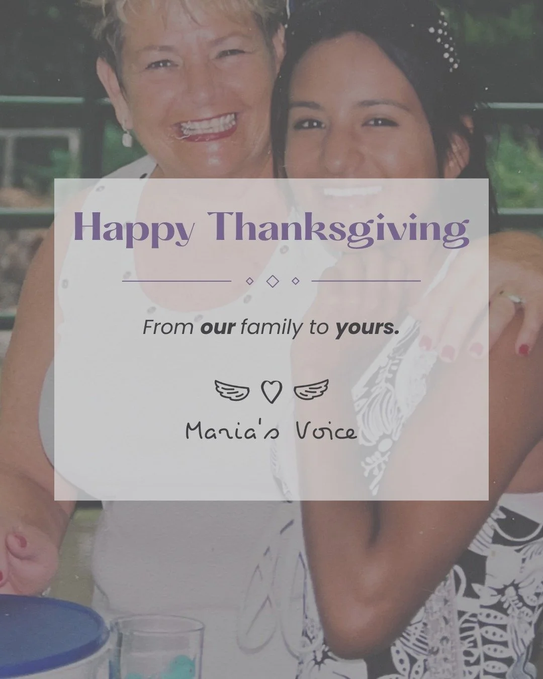 Happy Thanksgiving from all of us at Maria&rsquo;s Voice. 💜🍂

We&rsquo;re especially grateful for the individuals, families, partners, and communities who stand with us to build safe and healthy homes. Your courage, compassion, and support help bri