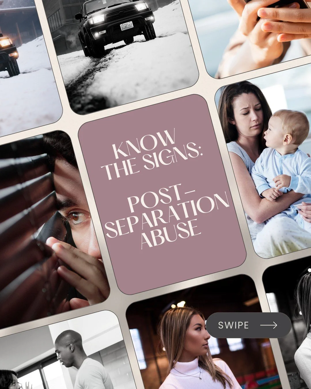 DOMESTIC VIOLENCE
PREVENTION TIPS ~ KNOW THE SIGNS
brought to you by MariasVoice.org

⚠️ Take 1 minute. Most people don&rsquo;t learn the common signs of domestic abuse until it&rsquo;s too late. You could save a life! 

POST-SEPARATION ABUSE

👀 Wha