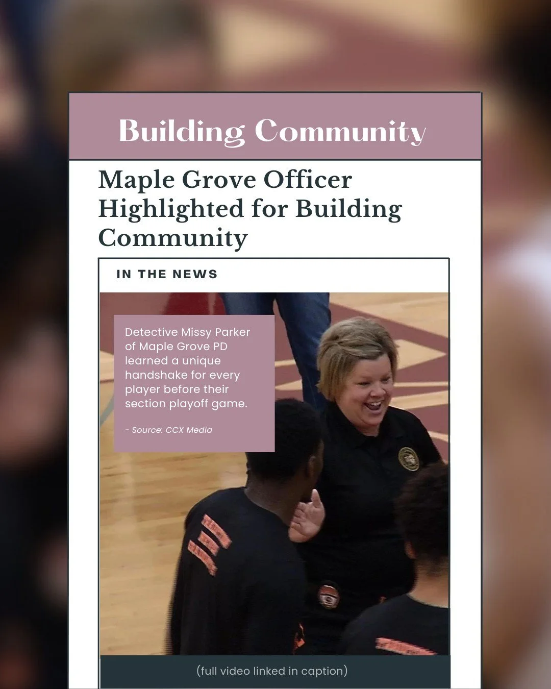 Before a section playoff game, a Maple Grove police officer took the time to learn a unique handshake for every player on the Osseo boys basketball team, not just the starters. What started as a simple gesture to wish them luck quickly resonated with