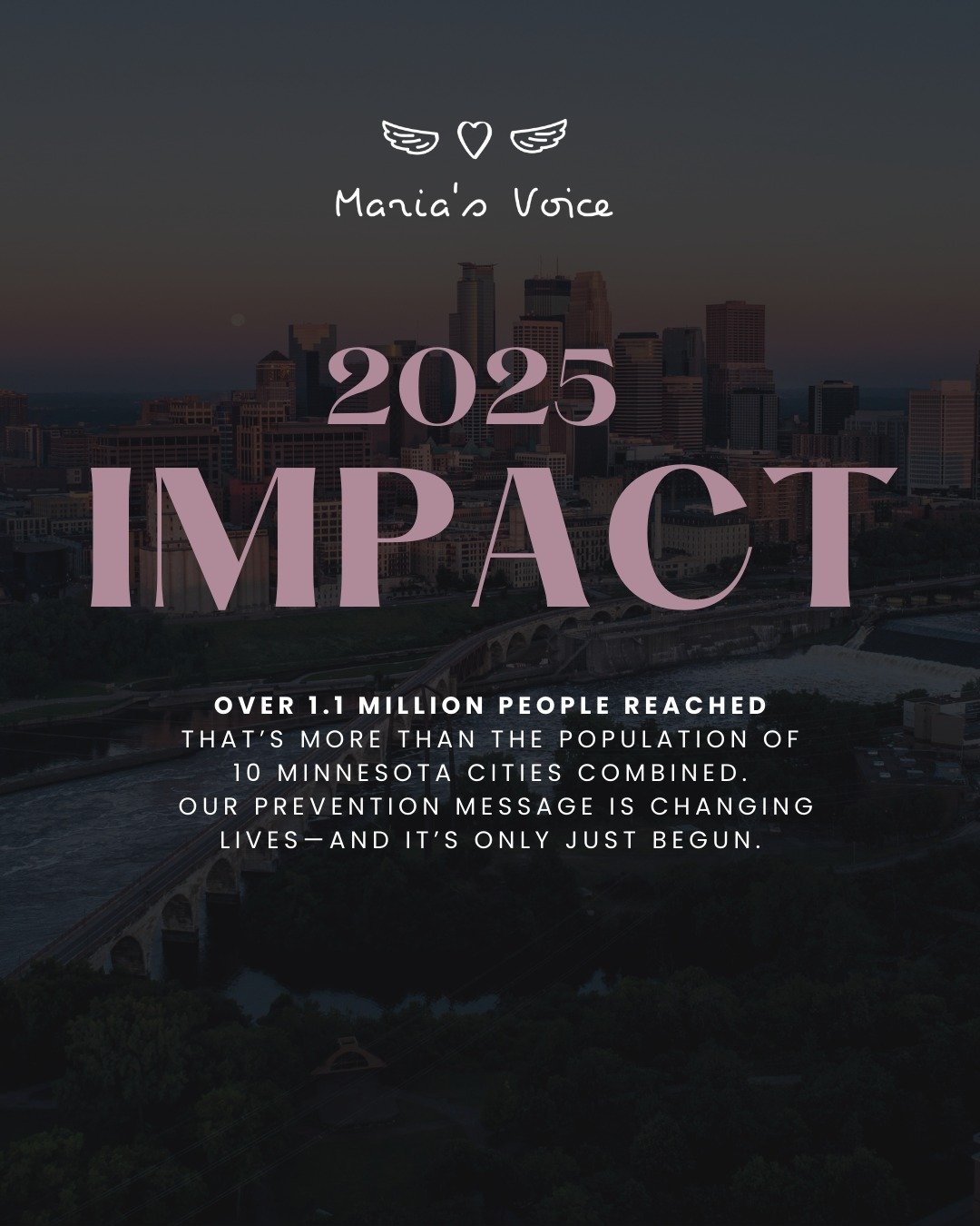 In 2025, Maria&rsquo;s Voice reached over 1.1 million people with life-saving prevention education. That&rsquo;s real momentum&mdash;and it&rsquo;s only growing. 

Like this post, share it, and donate to help us reach the next million. 💜