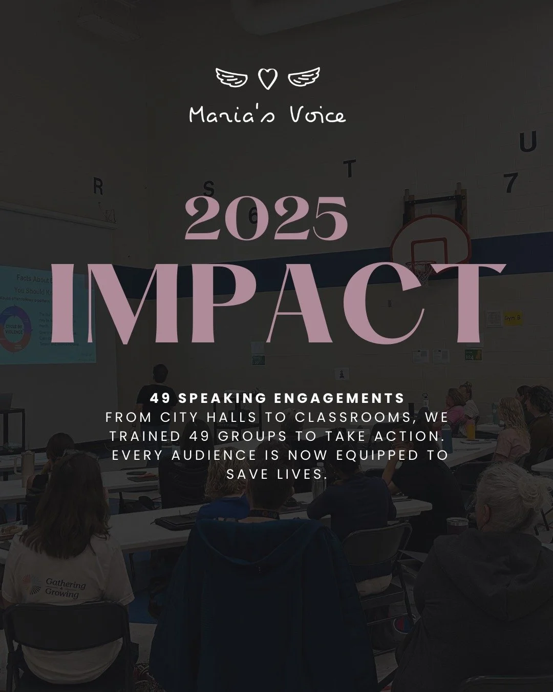 From local leaders to corporate teams and students, 49 groups heard the Maria&rsquo;s Voice Prevention Message directly in 2025. Every session is a spark for change. 

Like, share, and donate to fuel the next 49.
