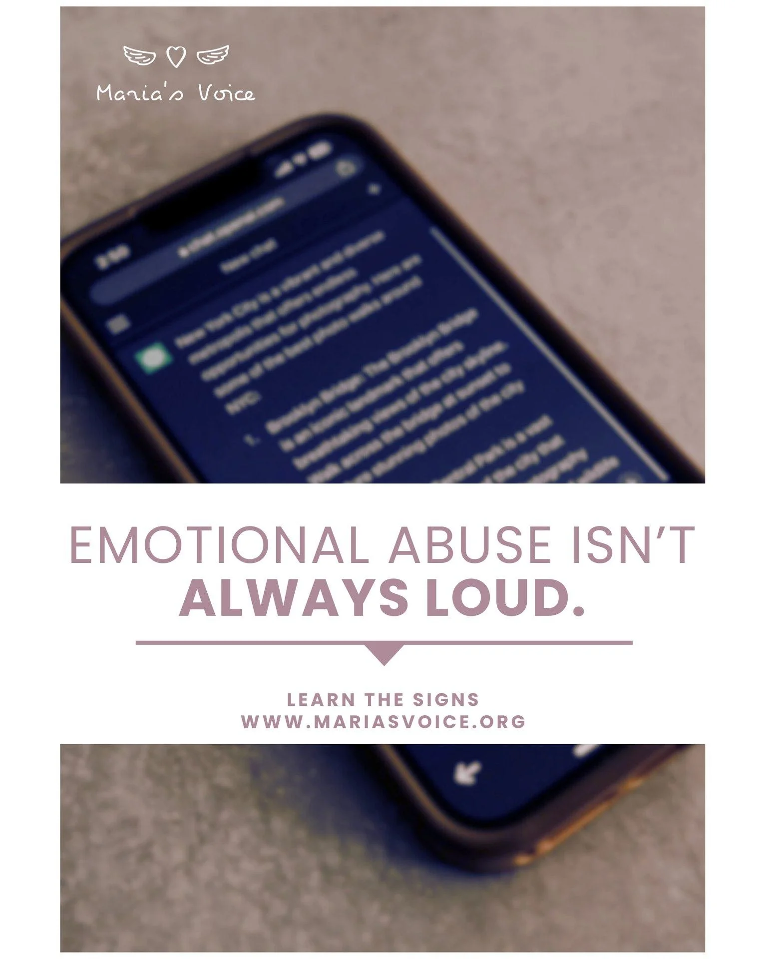 Not all abuse involves yelling.

Emotional abuse can look like:
&bull; Being told you&rsquo;re &ldquo;too sensitive&rdquo; when something hurts you
&bull; Having your memories constantly questioned
&bull; Apologies that never come with changed behavi