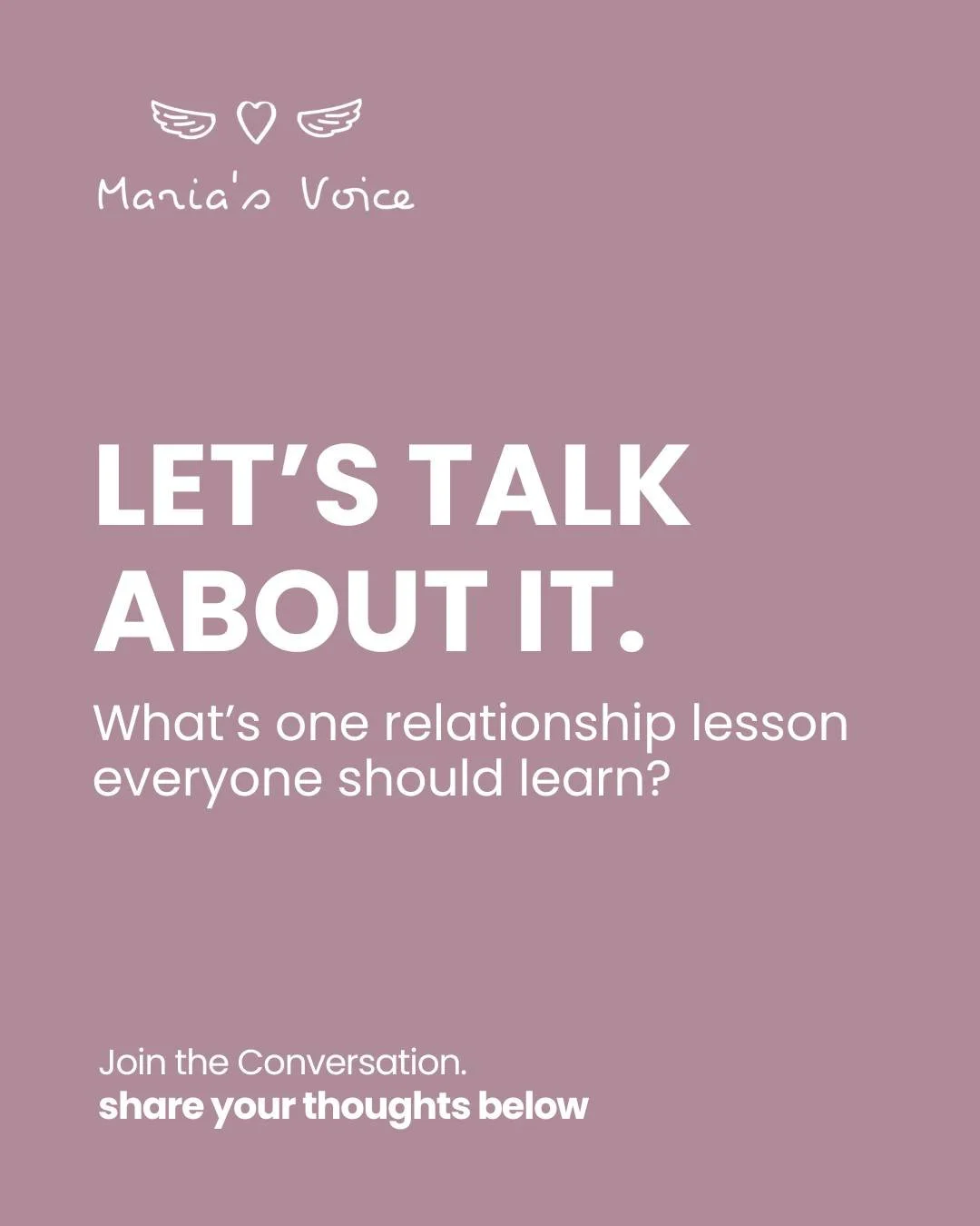 What's one relationship lesson everyone should learn?

If you could give one piece of relationship advice to the next generation, what would it be?

Leave your answer below 👇

Let's start a conversation about healthy relationships.

#HealthyRelation