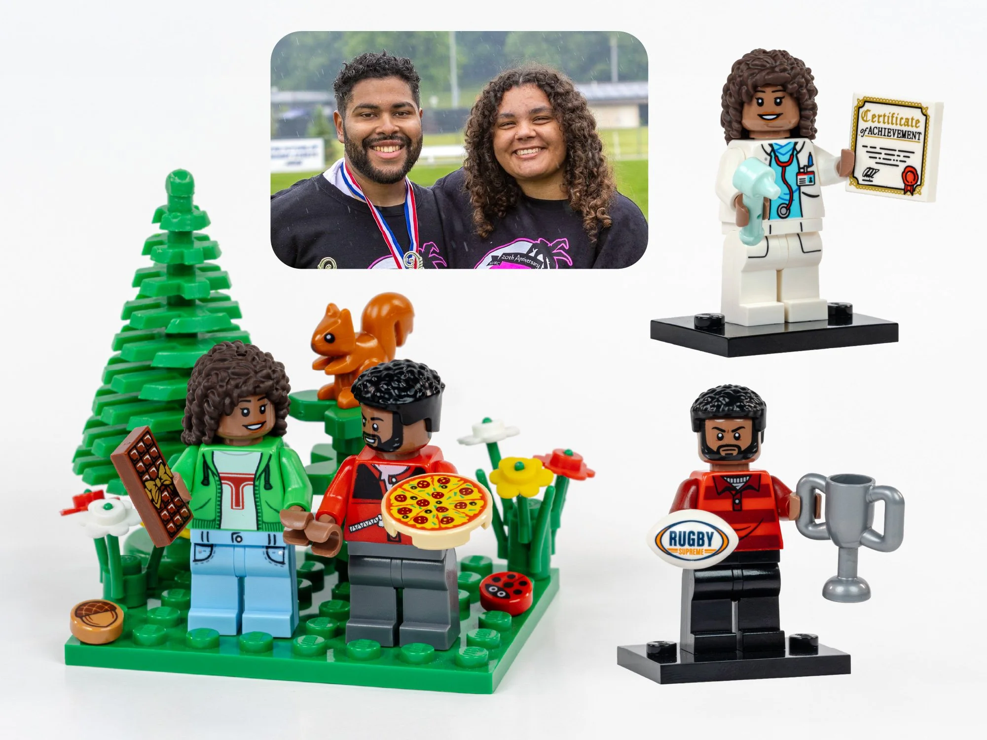 Noah & Teighan celebrating their accomplishments in med school and rugby