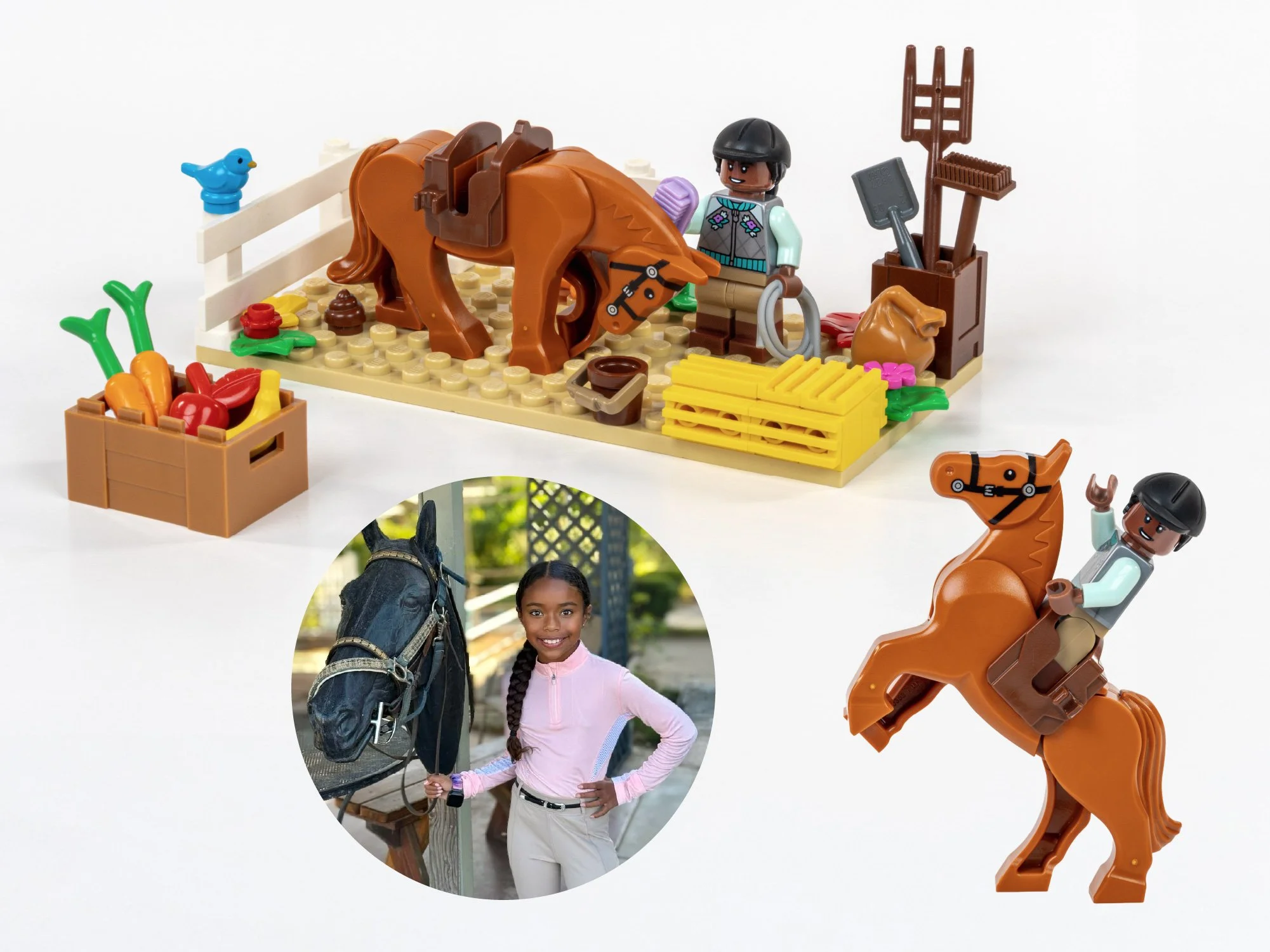 From real life to LEGO—she’s a horse girl through and through