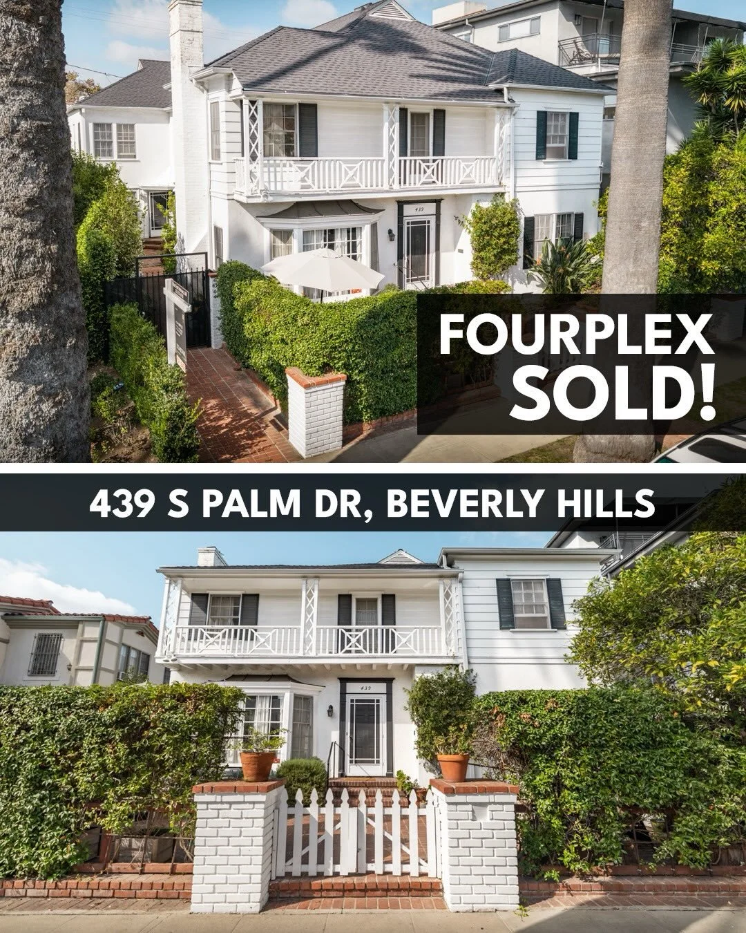 SOLD: Beverly Hills Fourplex.

Prime location just south of Olympic Blvd.

- Sold over ask $2,850,000 List &mdash; $2,968,000+ Sale price
- $742,000 per unit / $528/SF
- Sold below 4% Cap Rate with multiple offers
- Opened escrow within 10 days of li
