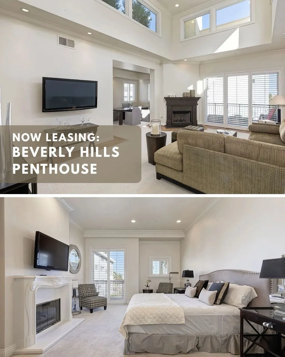 NOW LEASING: Beverly Hills penthouse 

132 S Maple Dr #PH4 &mdash; 2,406 SF single-level residence with dramatic 20-ft ceilings, city views, and exceptional natural light.

Fully furnished &mdash; 4 bedrooms / 3 bathrooms with a flexible layout ideal
