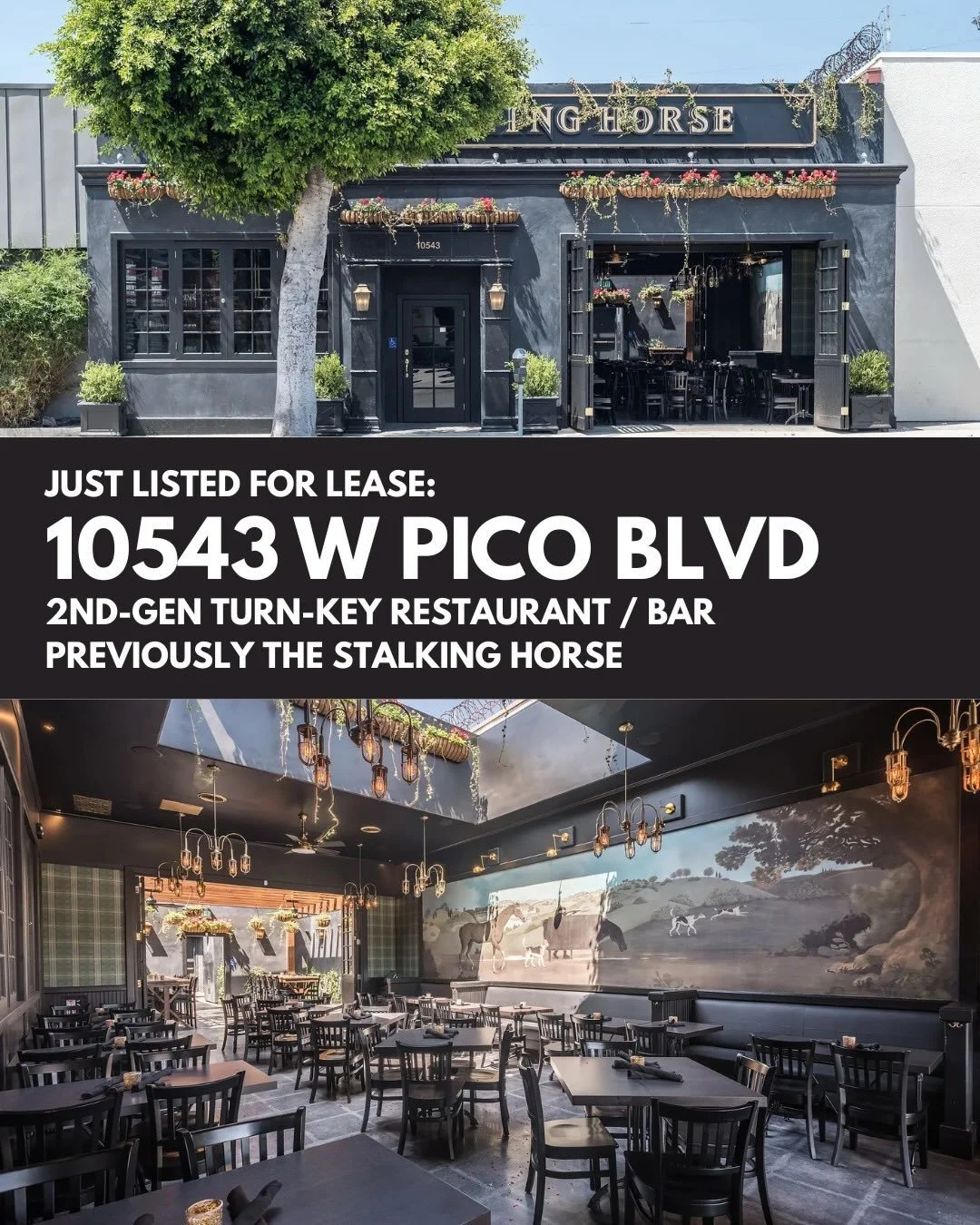 NOW LEASING: 2nd Gen Restaurant / Bar on Pico Blvd

A rare plug-and-play opportunity in prime West Los Angeles.

10543 W Pico Blvd features 3,787 SF of fully built-out restaurant space with indoor/outdoor dining, dedicated rear parking, a built-in ba
