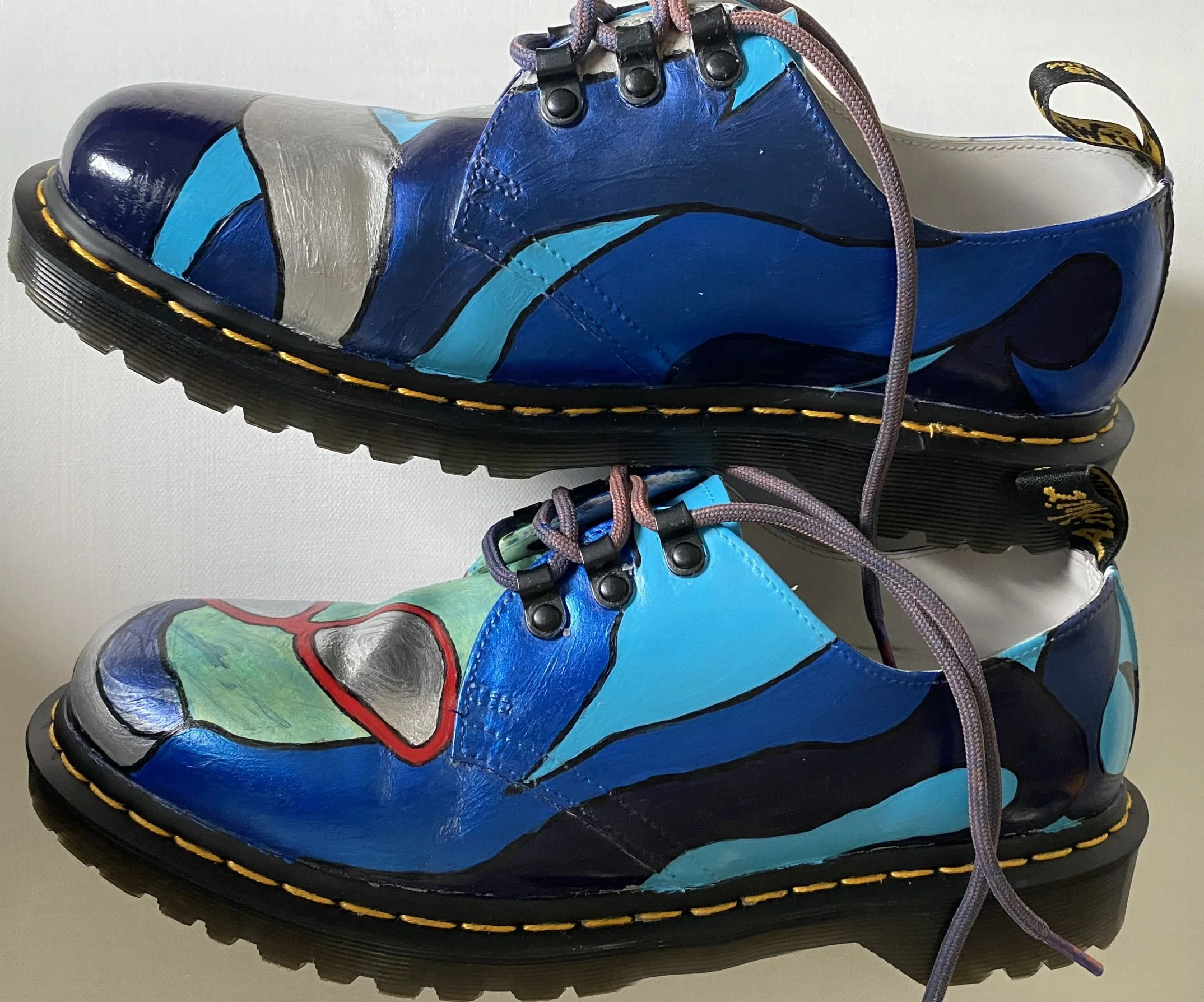 Portrait Shoes process images of Dr. Martens transformation by Ninette D