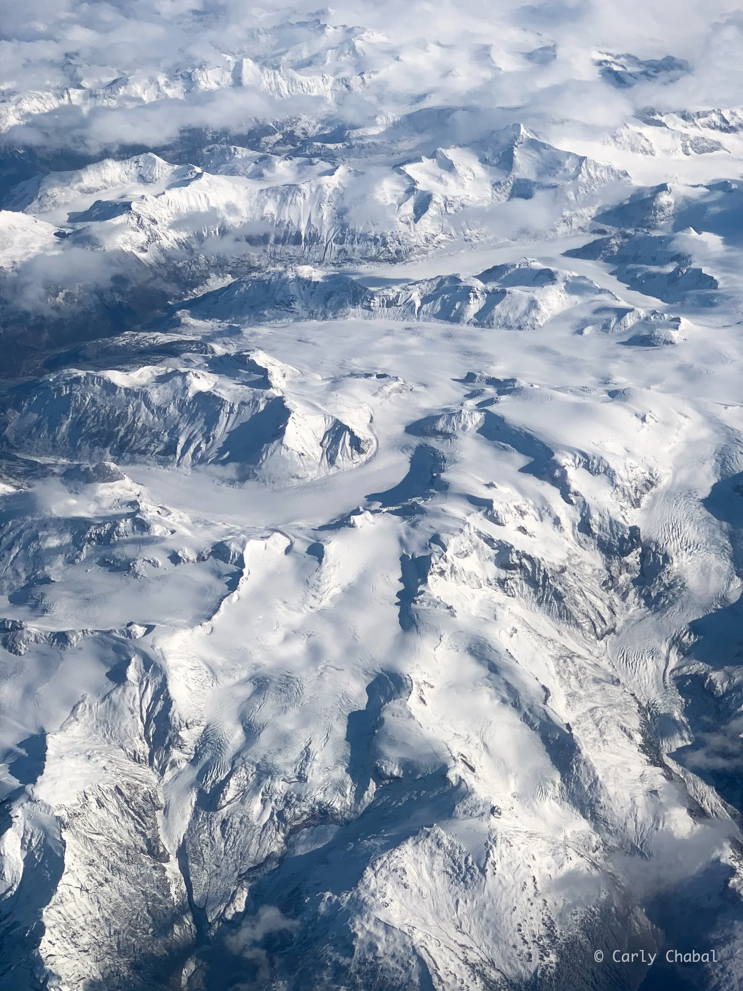 Glacial fields near the Fjordland Conservancy, British Columbia, Canada.