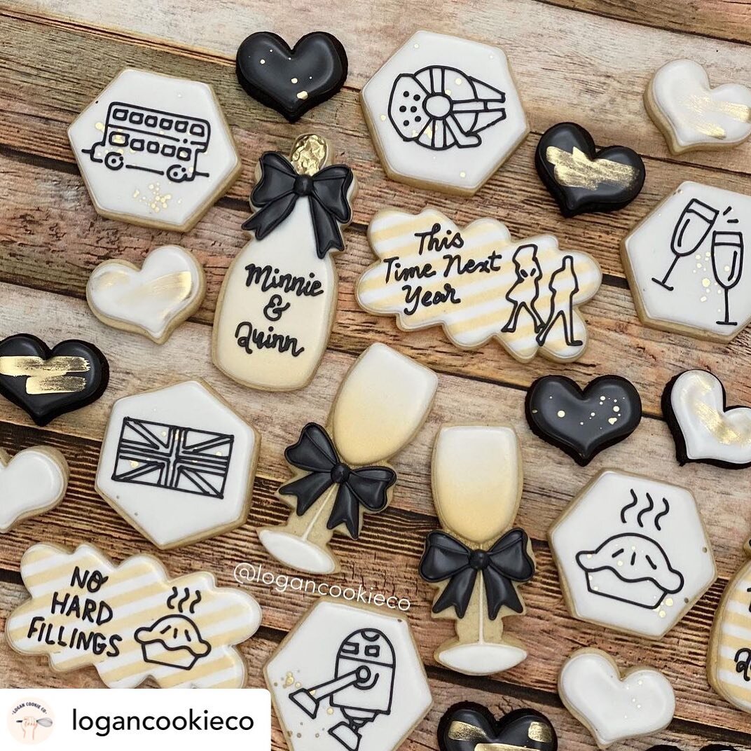 Look at these gorgeous This Time Next Year cookies @logancookieco made. I am in love!! Especially like all the Star Wars ones 🤩🤣😋