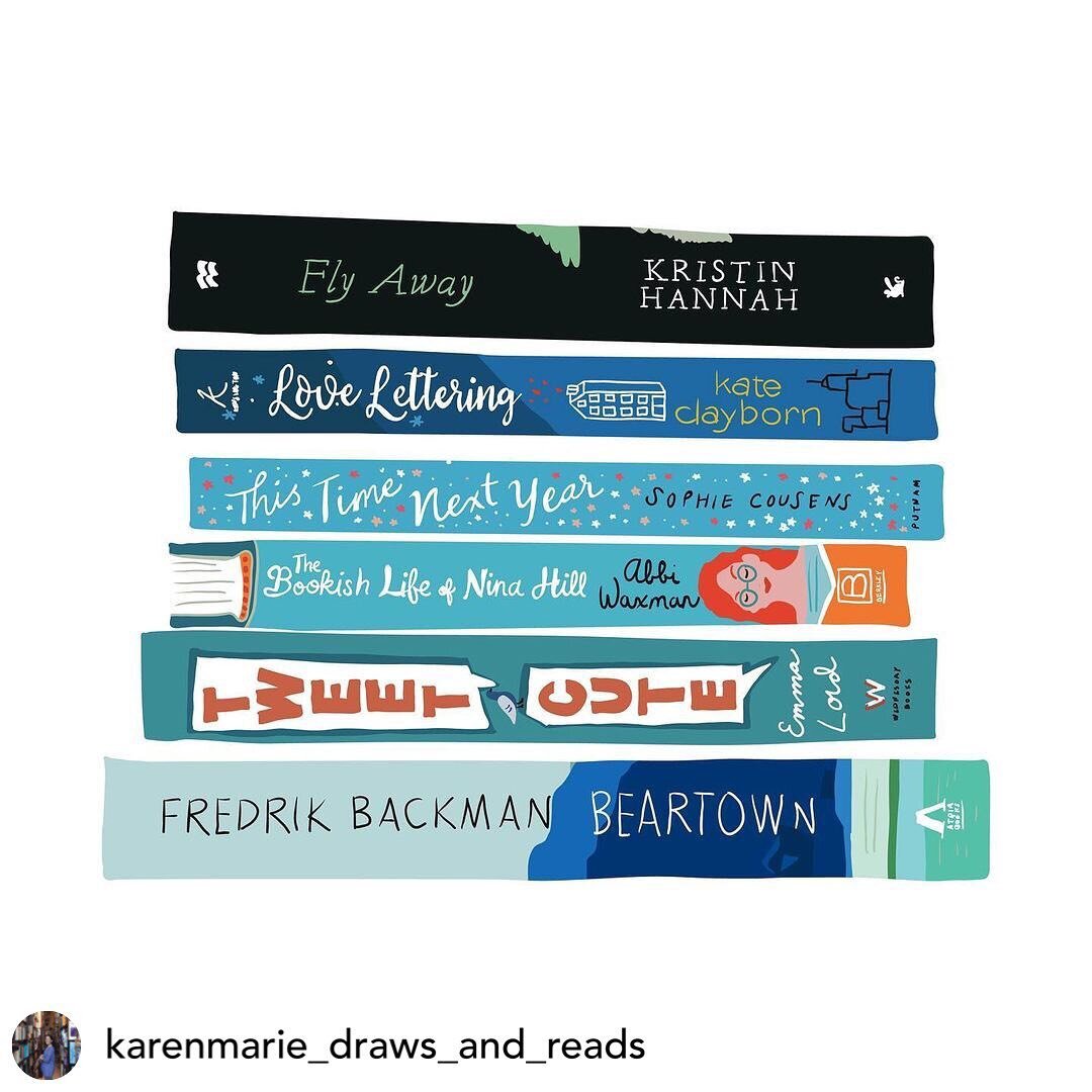 Look at this gorgeously drawn stack by @karenmarie_draws_and_reads 😍😍😍