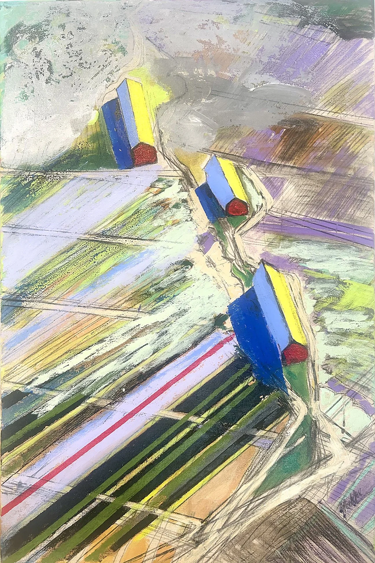 Farm Shadows - Gayle - acrylic & pen