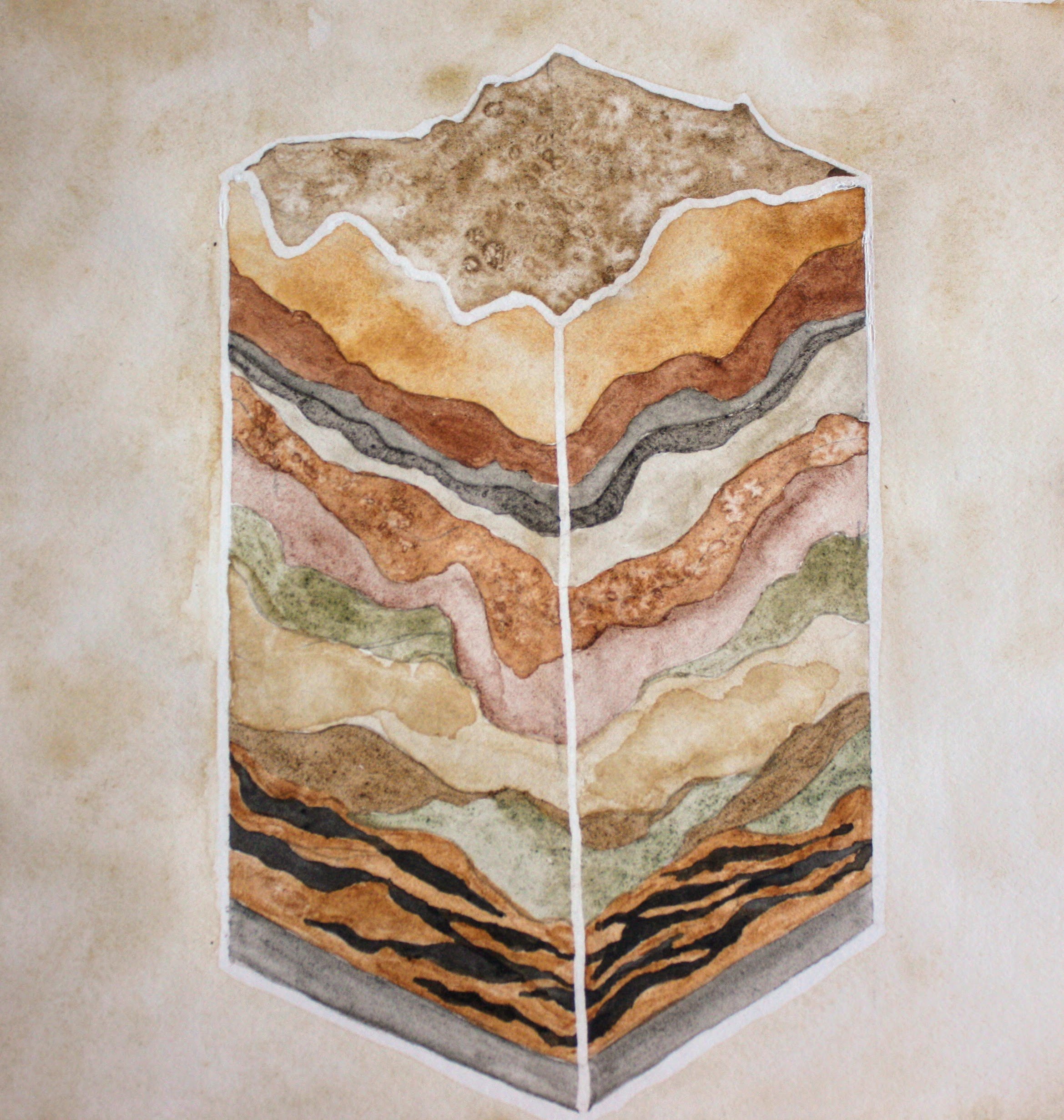   Stratum IV ; earth-based watercolour on paper; 2021  