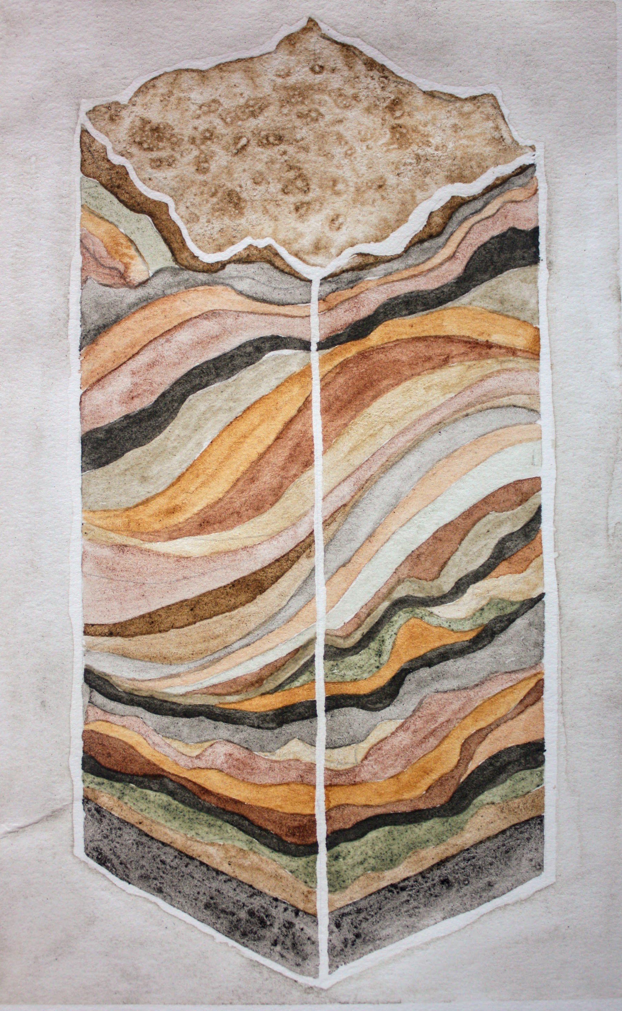   Stratum III ; earth-based watercolour on paper; 2021  