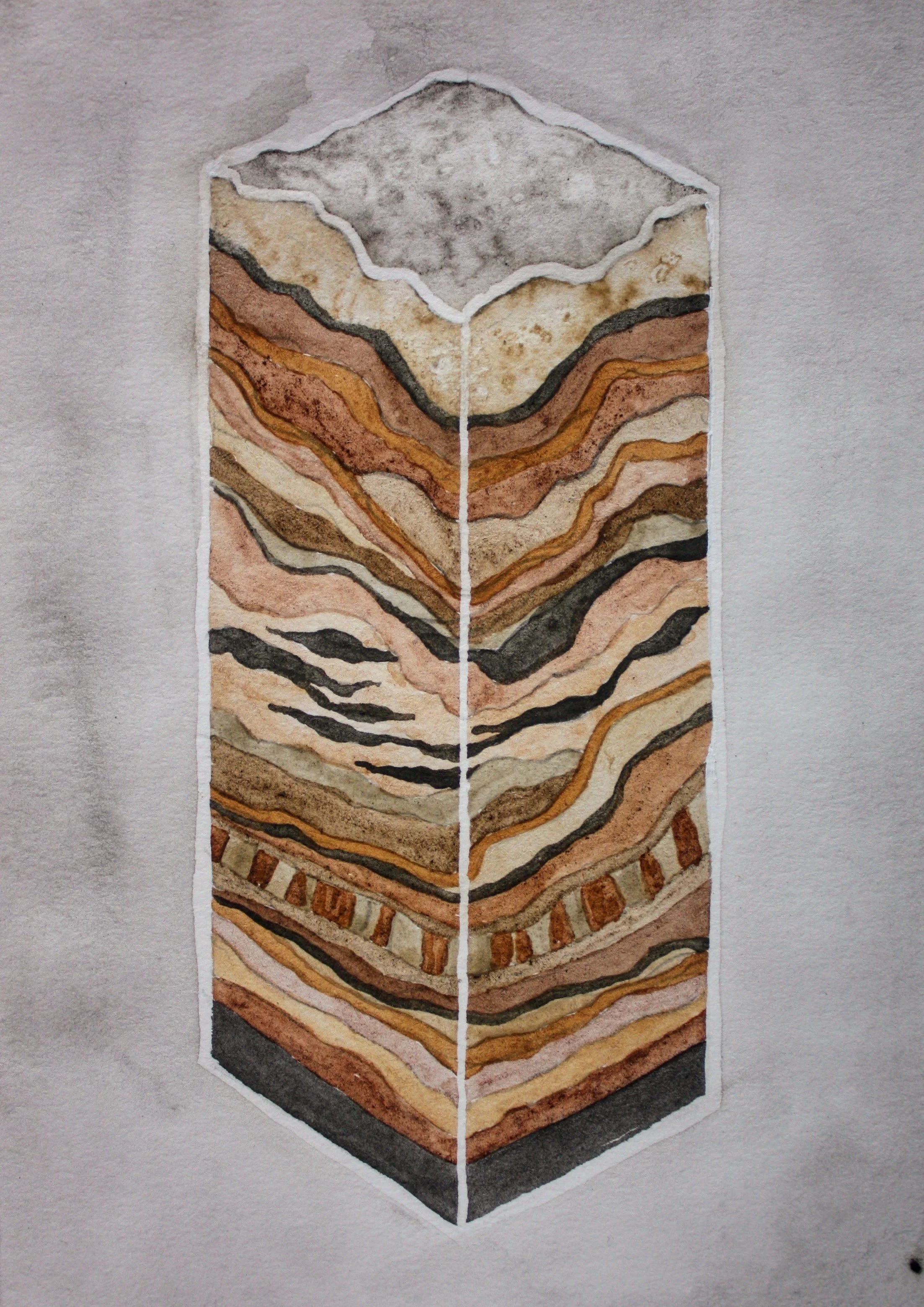   Stratum II ; earth-based watercolour on paper; 2021  