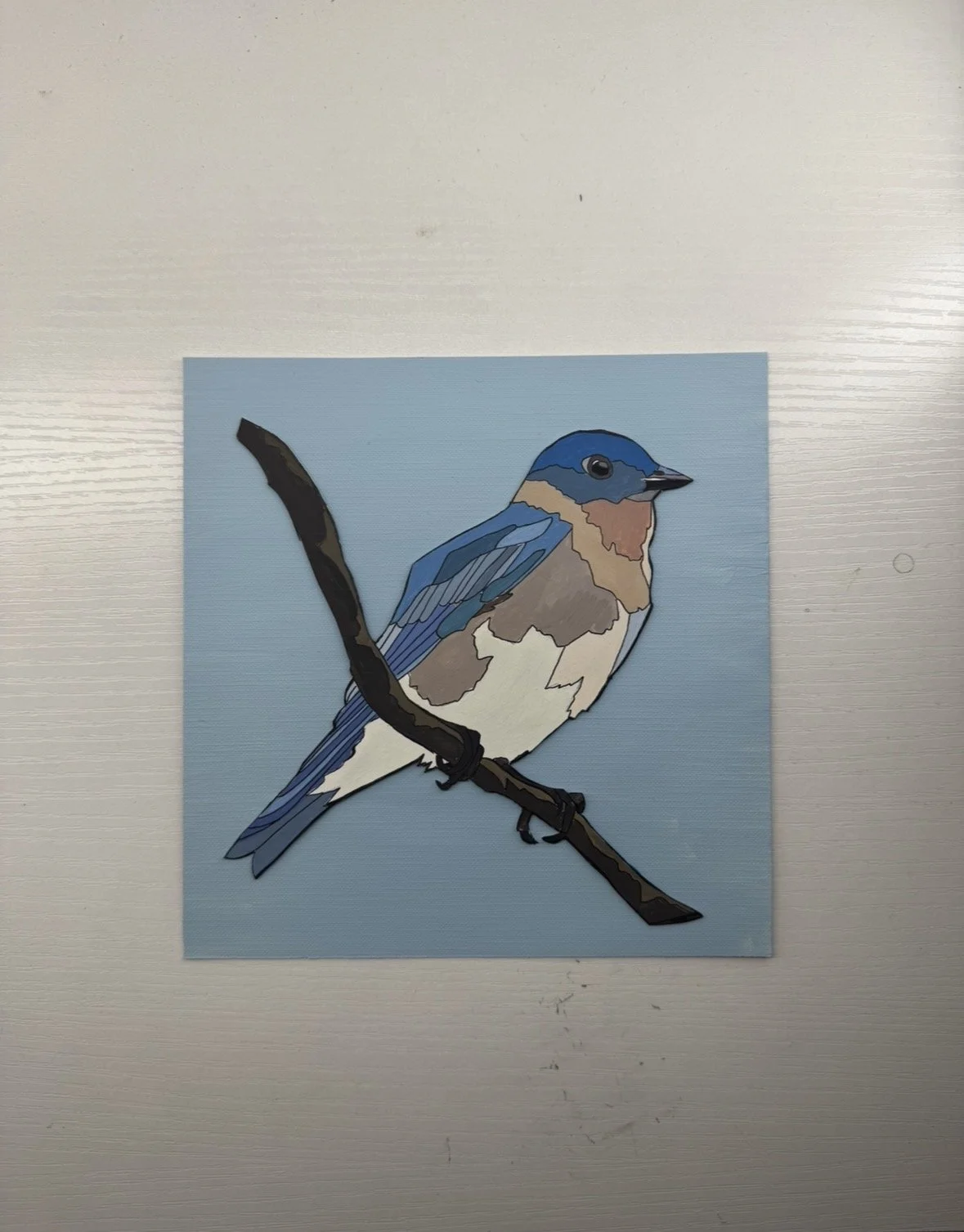 Gouache Eastern Bluebird