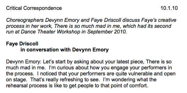 Critical Correspondence