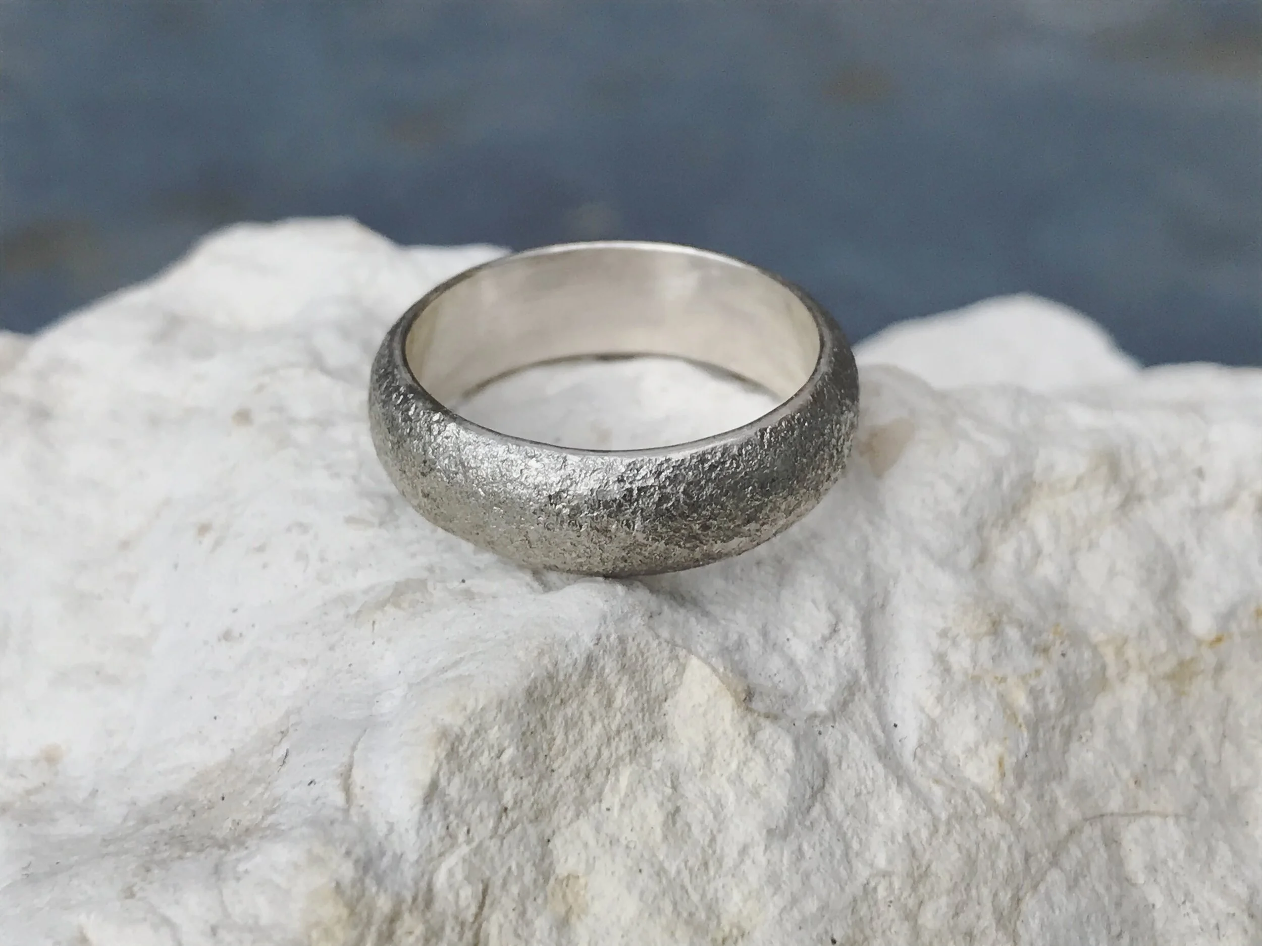 Found chunky ring, recycled sterling silver —