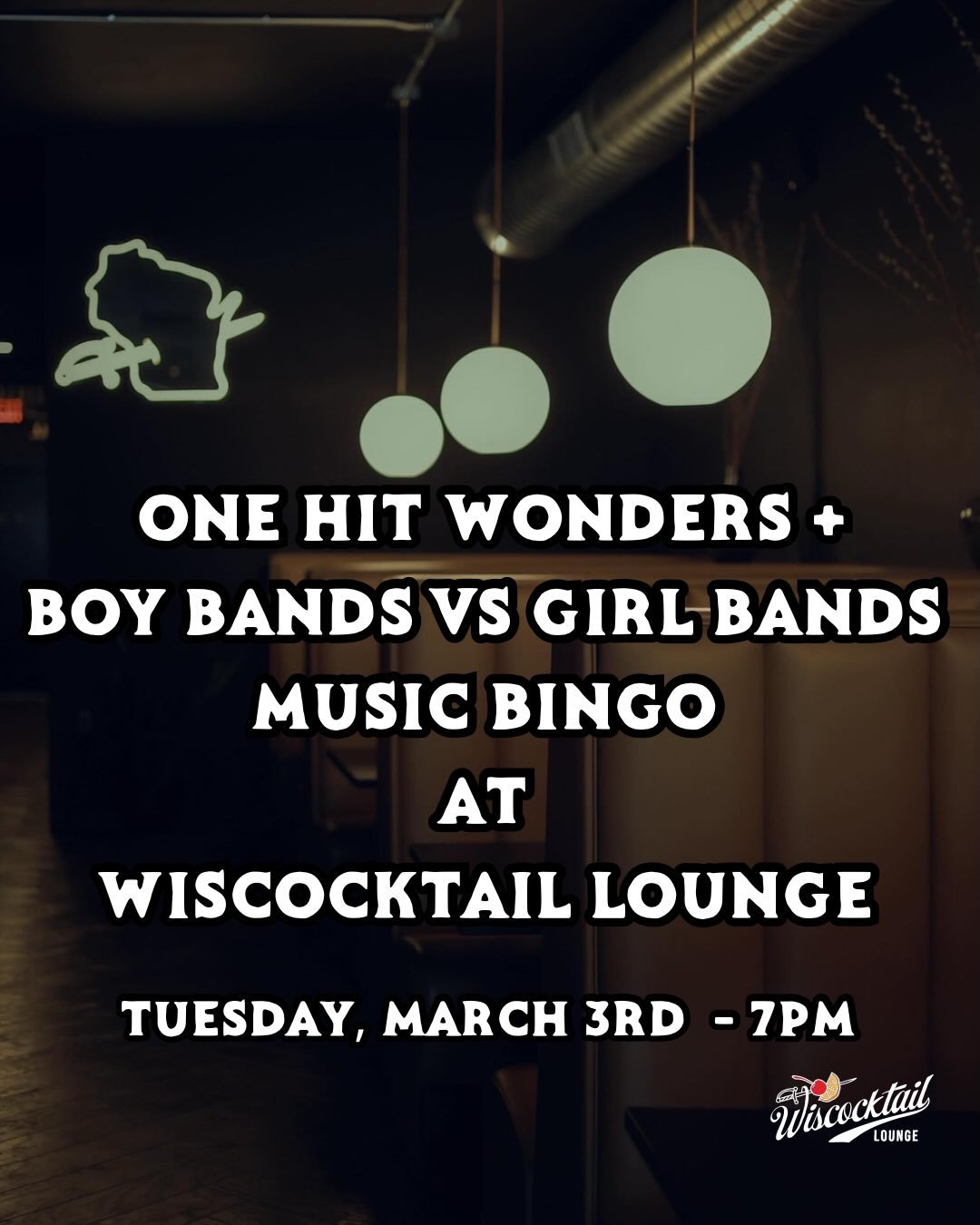 Tonight feels like one of those nights you probably shouldn&rsquo;t miss.

Music Bingo returns at 7PM with a double feature:
One Hit Wonders
and
Boy Bands vs Girl Bands.

Expect loud tables, instant sing-alongs, and at least one moment where the enti