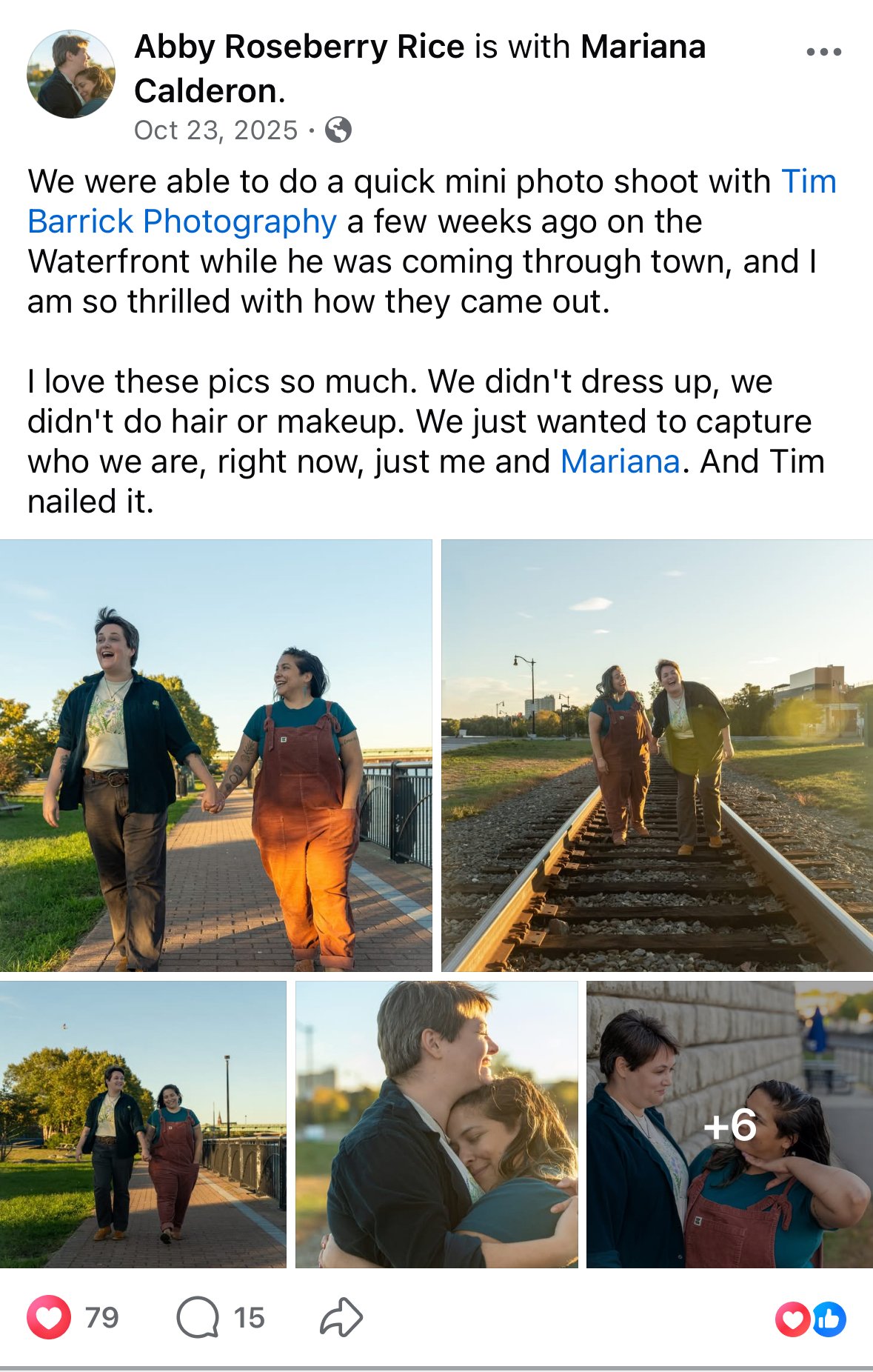 Sometimes the best sessions are the ones that happen on a whim &mdash; no formal outfits, no staging, just two people exactly as they are. So glad these feel true to you and Mariana, Abby. That's always the goal 🤍

Parfois, les meilleures s&eacute;a