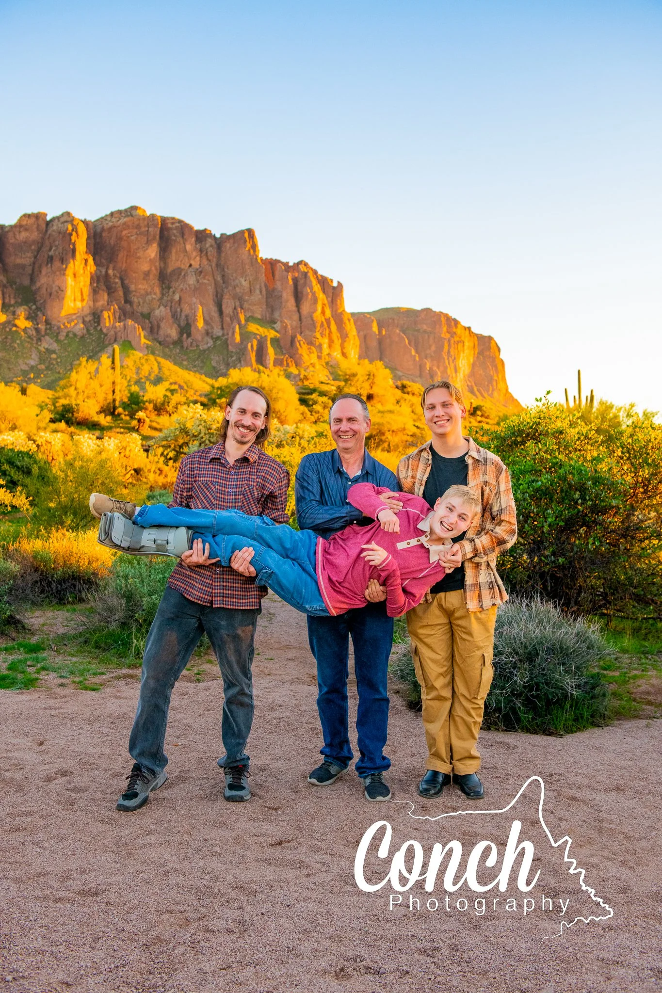 Men of the Family being silly at First Water Trailhead