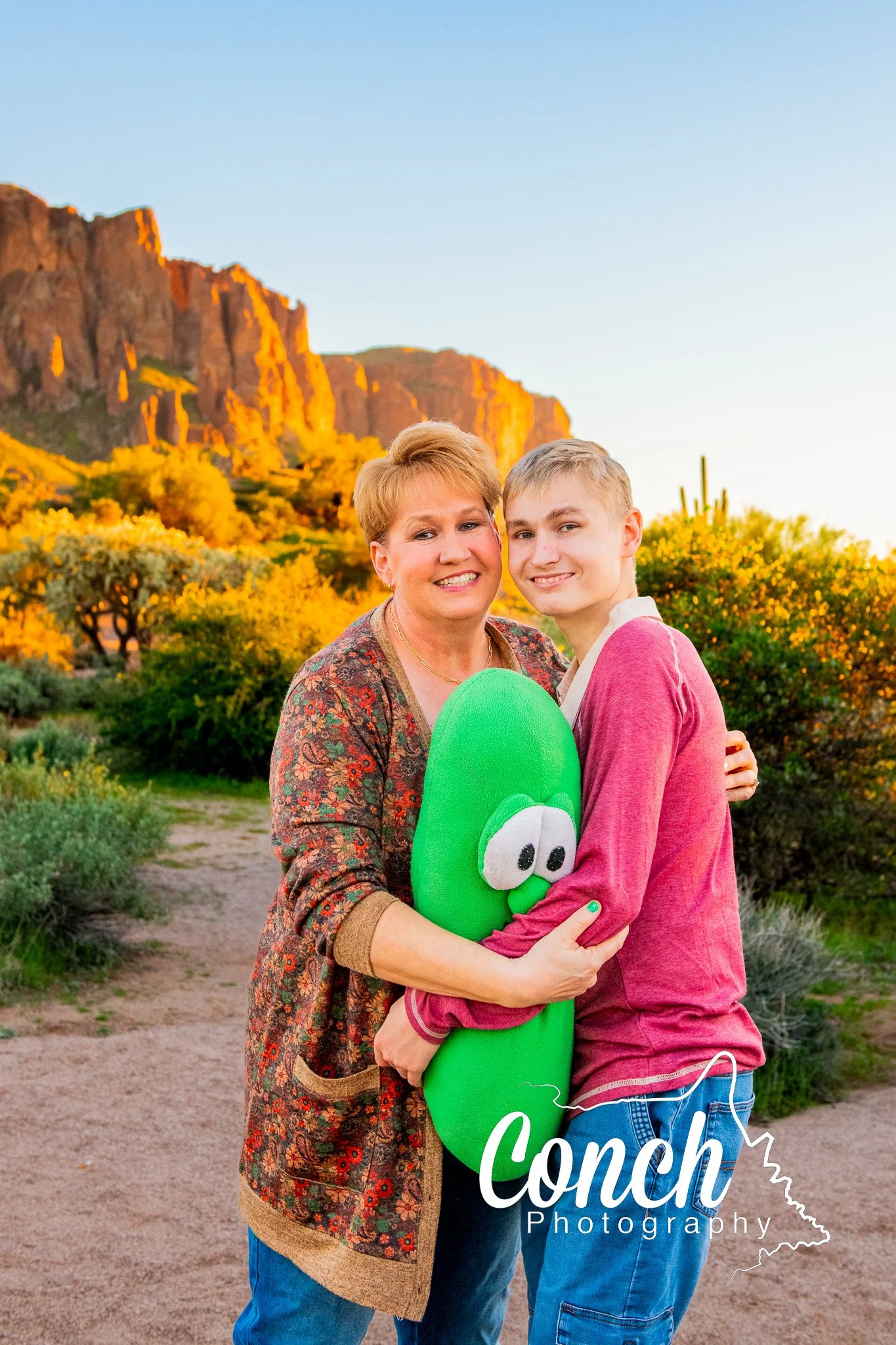 Close Up of Mother and Son at First Water Trailhead