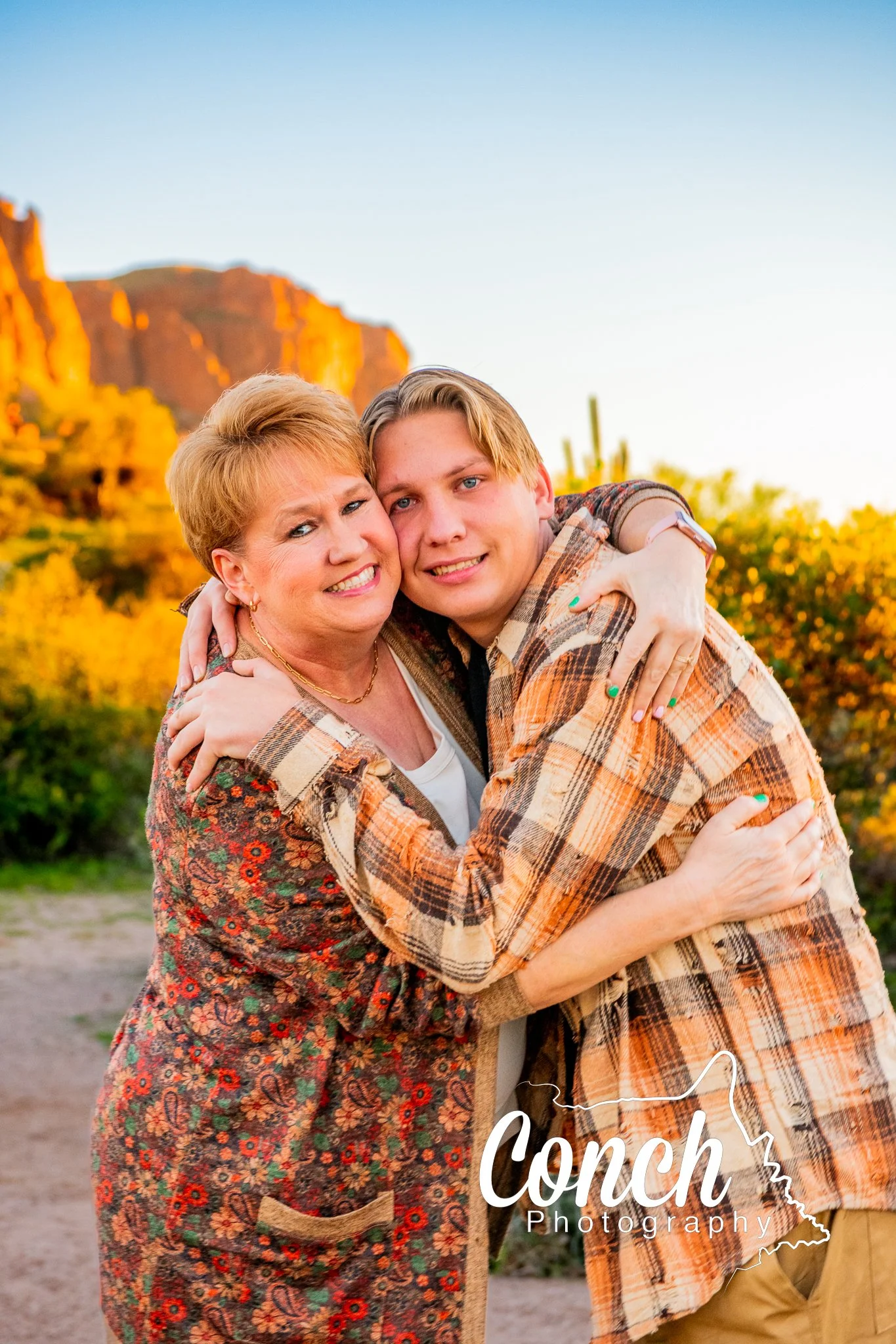 Close up of Mother and Son at First Water Trailhead