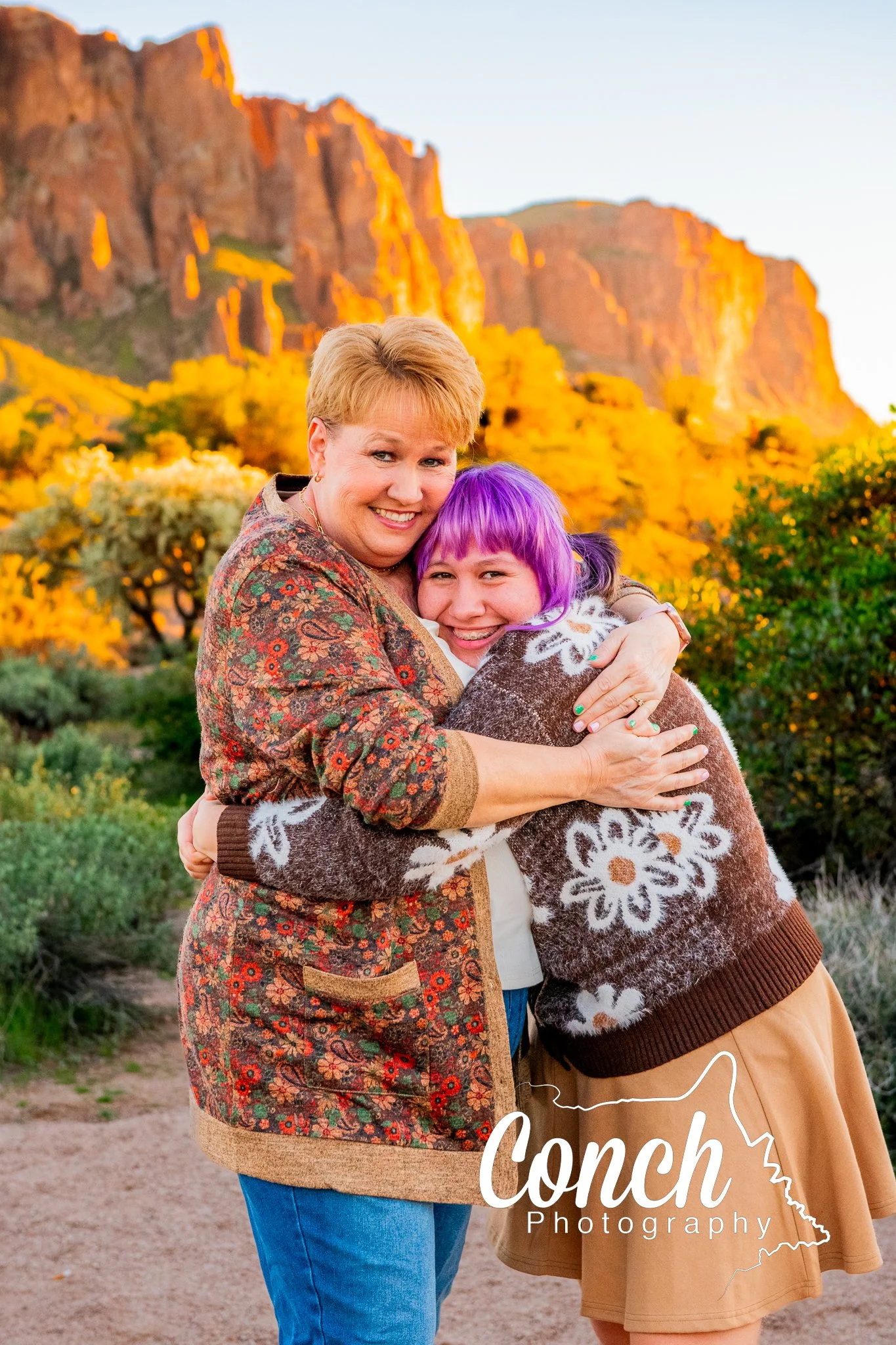Close up of a Mother and her Daughter at First Water Trailhead
