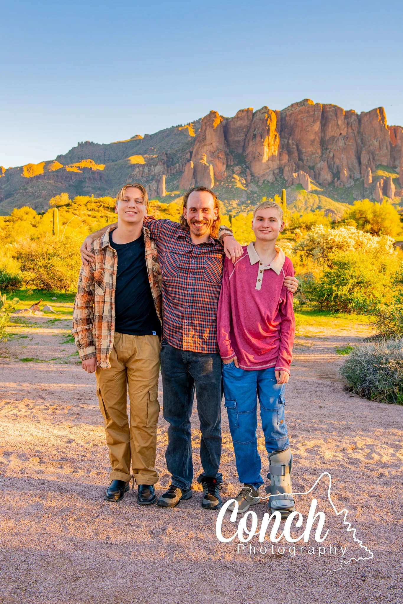 Sibling Shot involving three brothers at First Water Trailhead